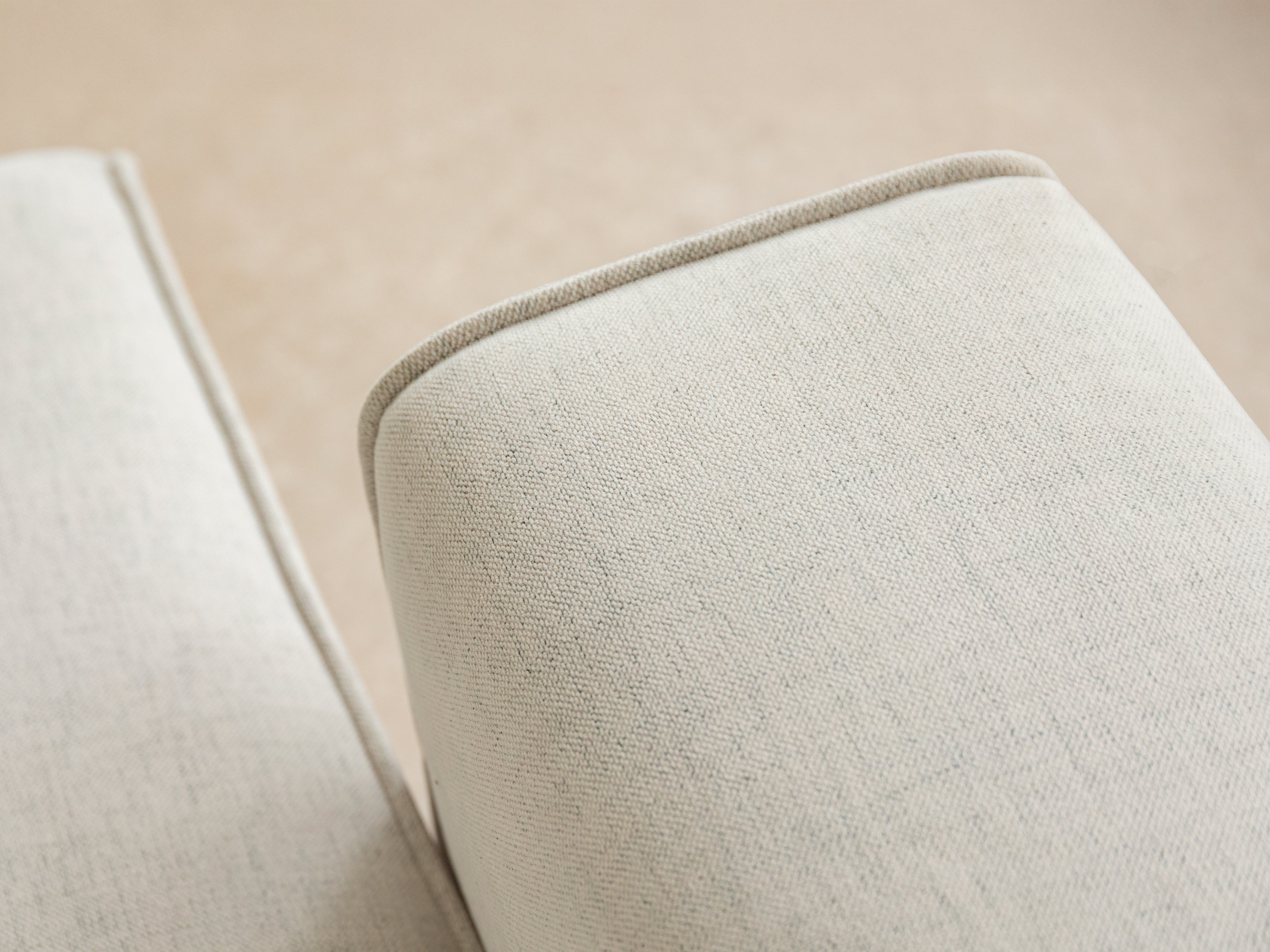 Left-facing velvet corner sofa for 3 people with sleeping function VICTOR beige