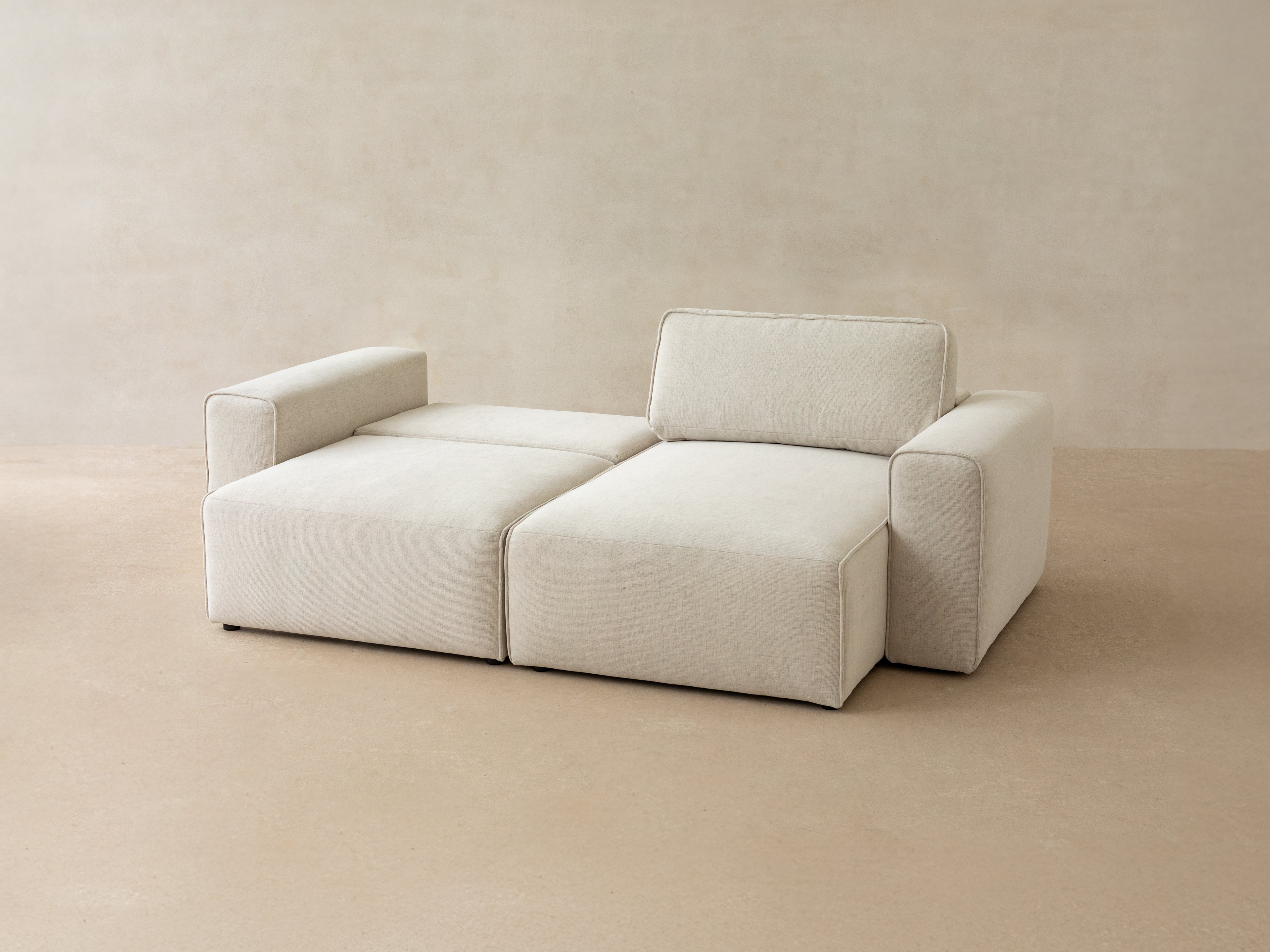 Rechtsseitige 3-Sitzer-Couch mit Schlaffunktion VICTOR ziegelroter Chenille