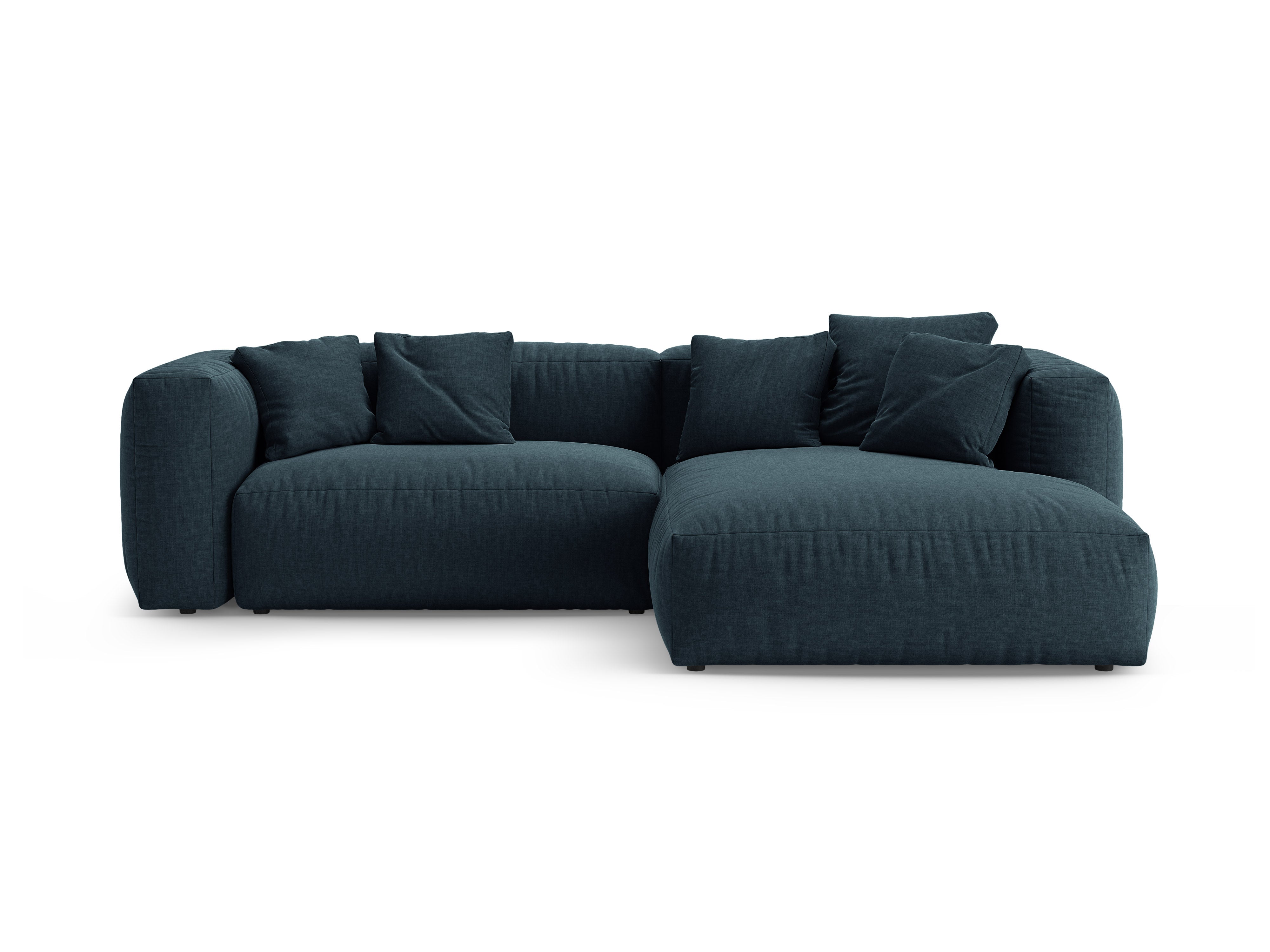 Narożnik prawostronny z funkcją spania MARTINA dżinsowy niebieski