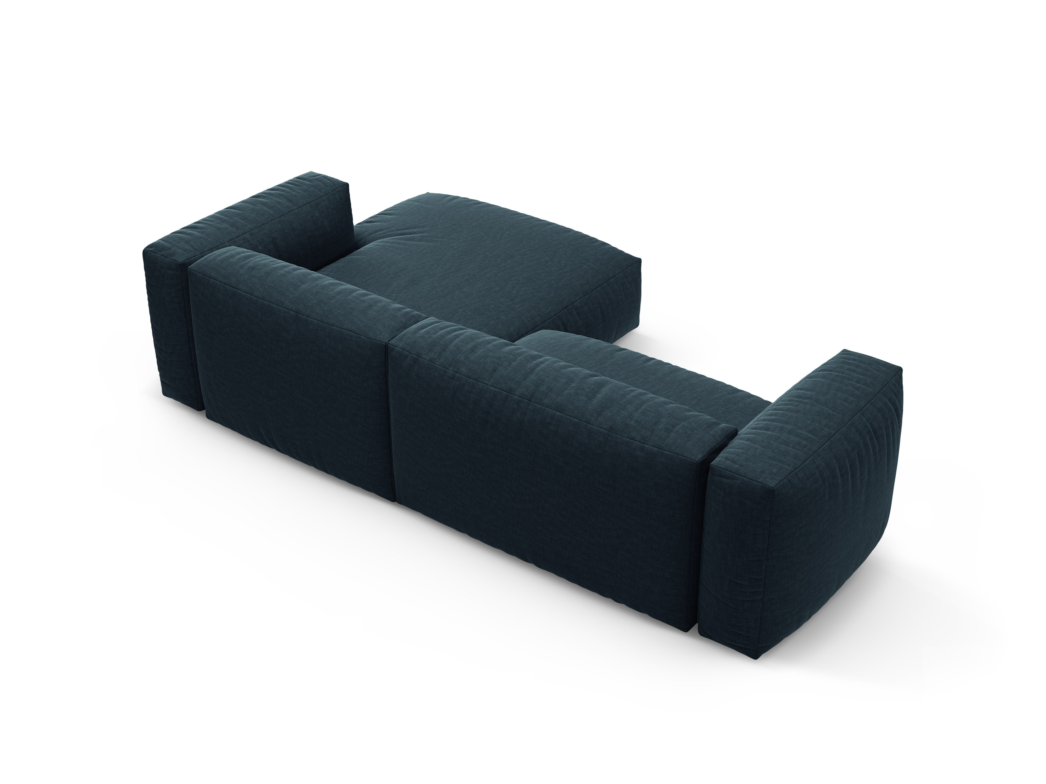 Narożnik prawostronny z funkcją spania MARTINA dżinsowy niebieski