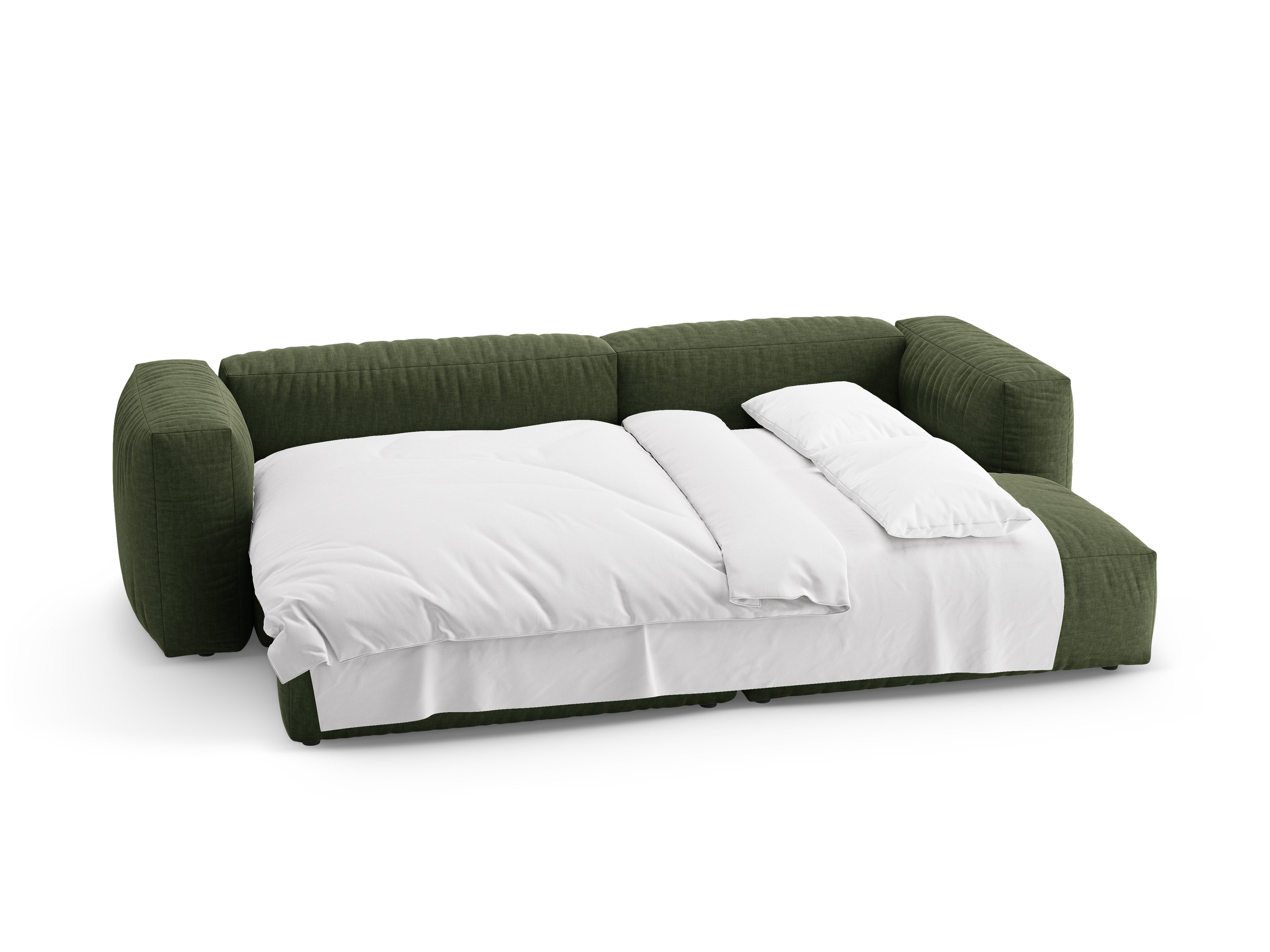 Narożnik prawostronny z funkcją spania MARTINA zielony