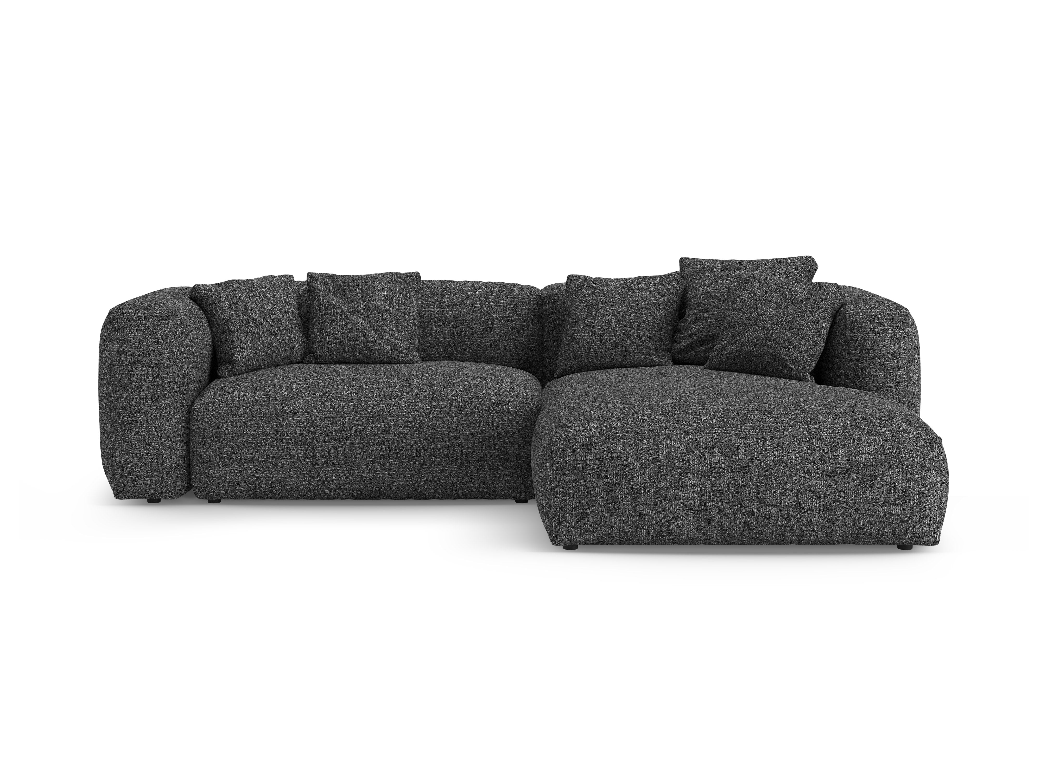 Narożnik prawostronny z funkcją spania MARTINA antracytowy boucle