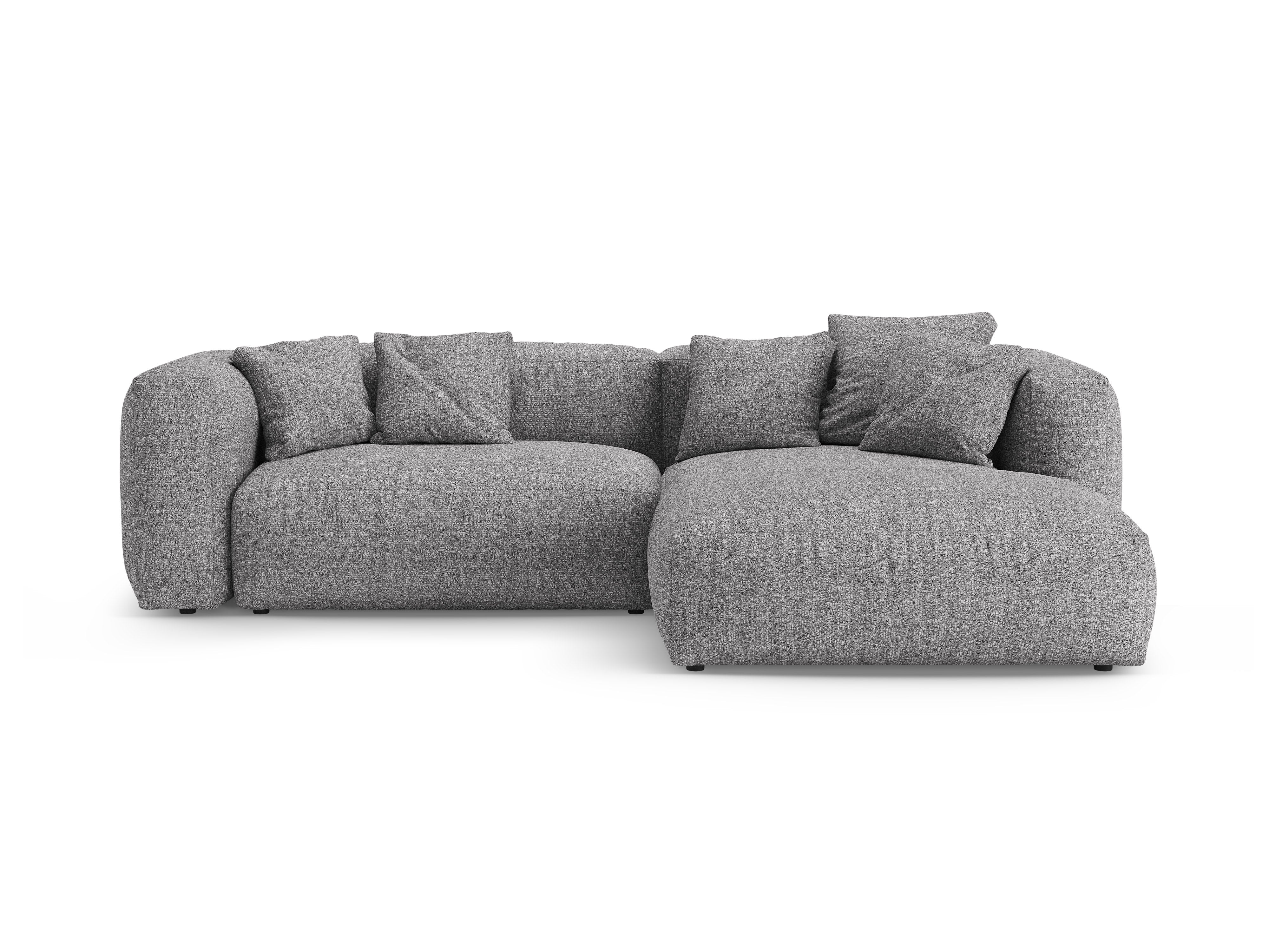 Narożnik prawostronny z funkcją spania MARTINA grafitowy boucle