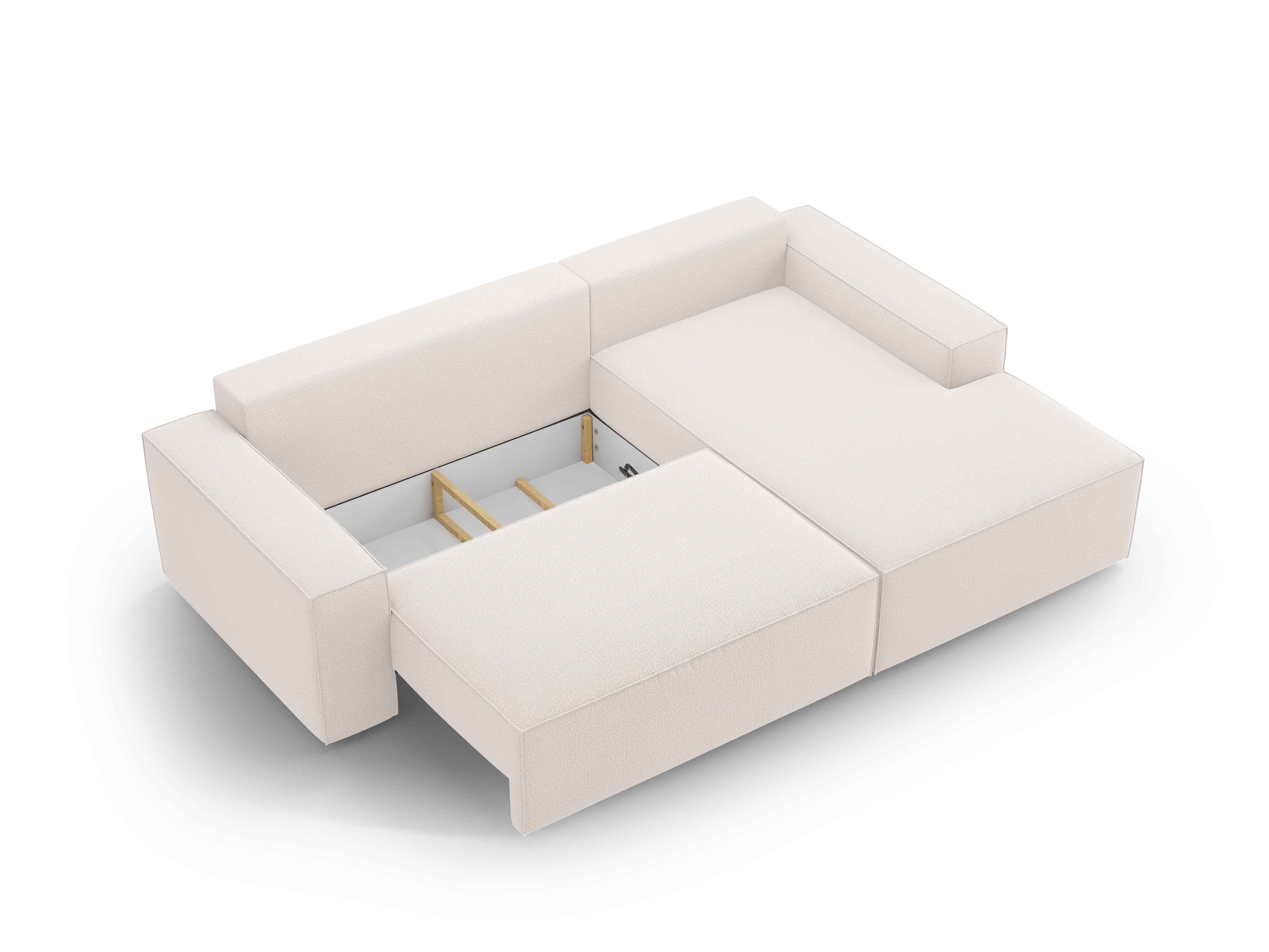 Rechtsseitige Schlafcouch JODIE in hellem Beige