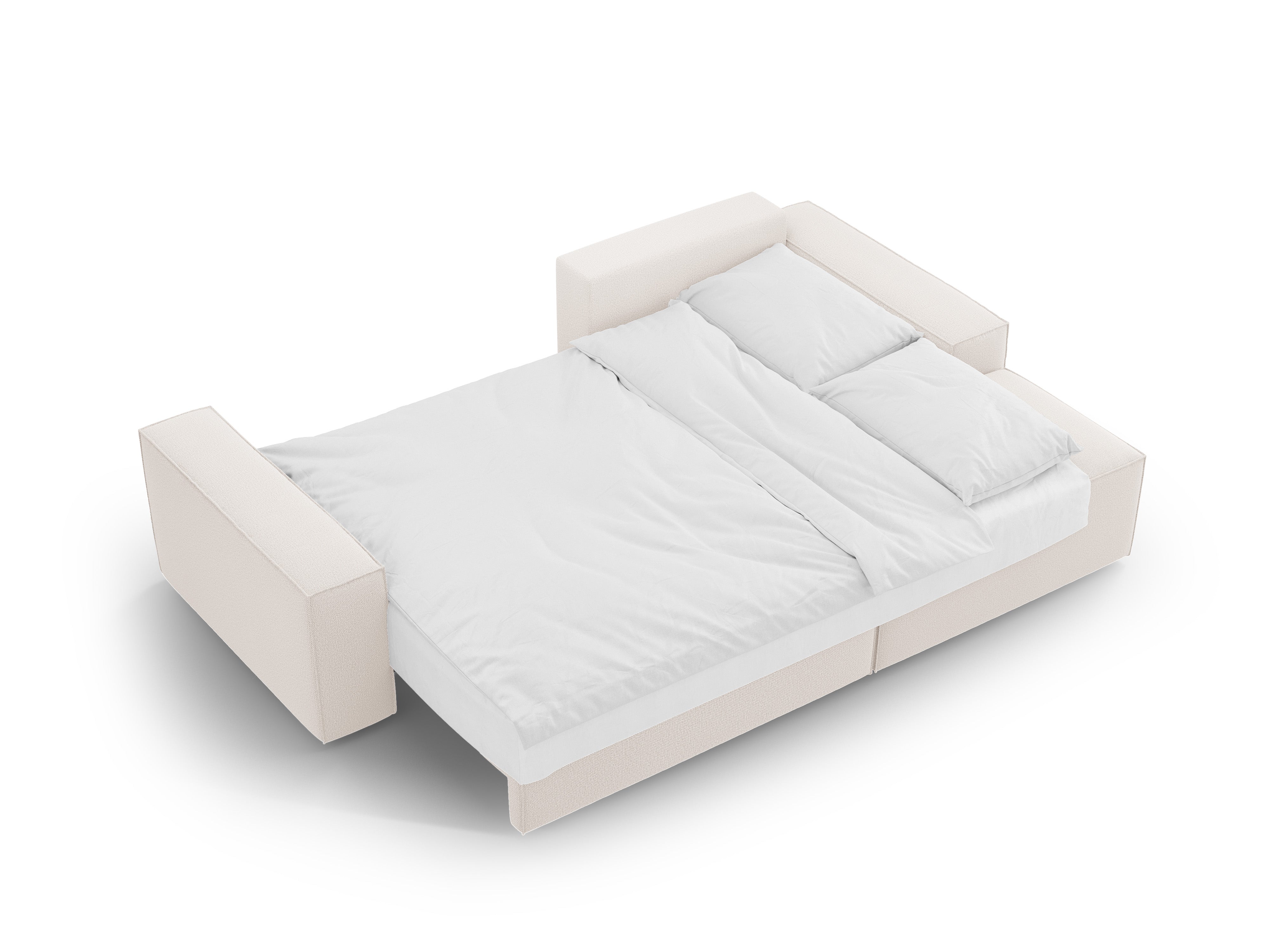 Rechtsseitige Schlafcouch JODIE in hellem Beige