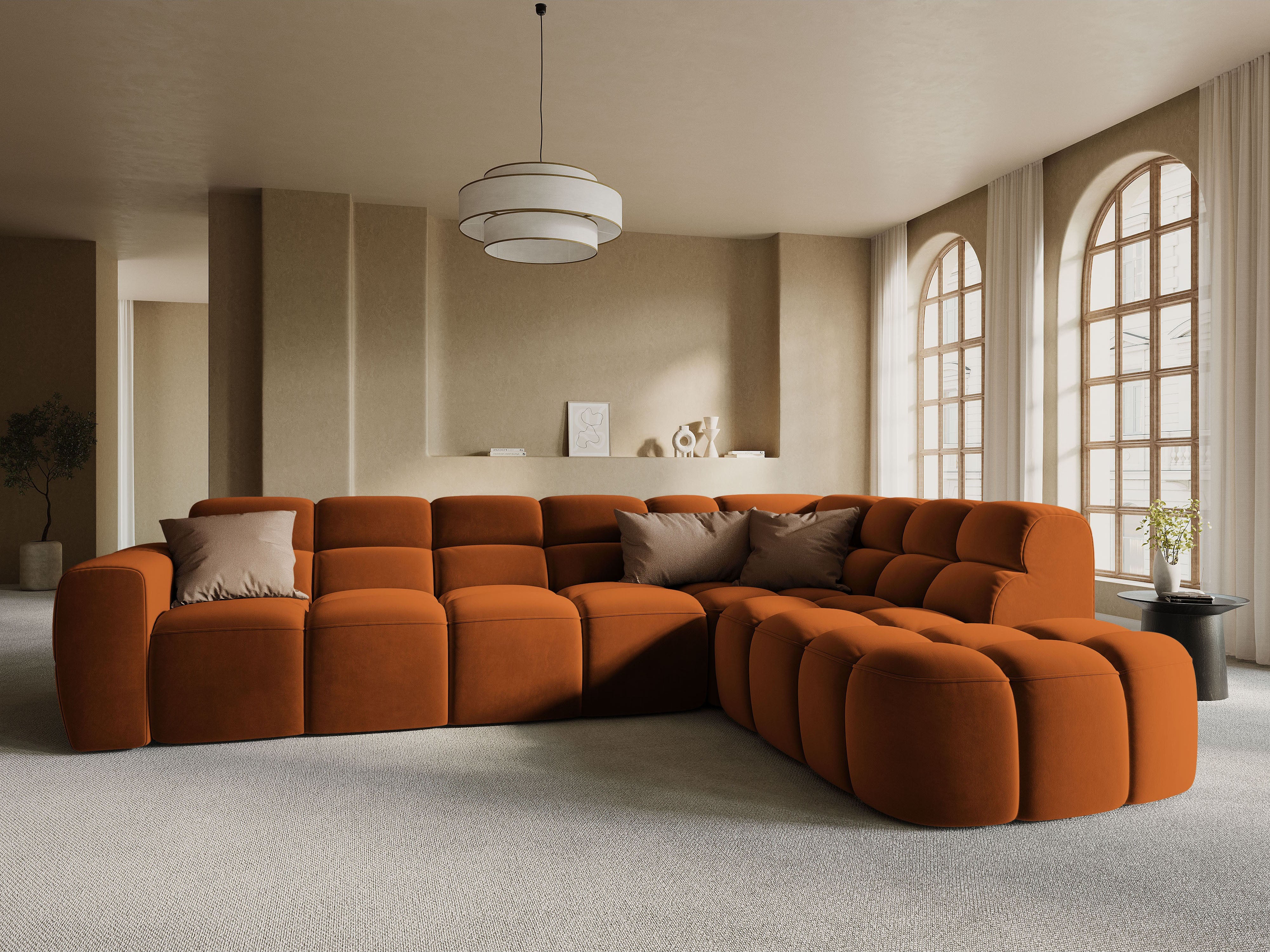 Sofa narożna prawostronna LISA terracotta szenil