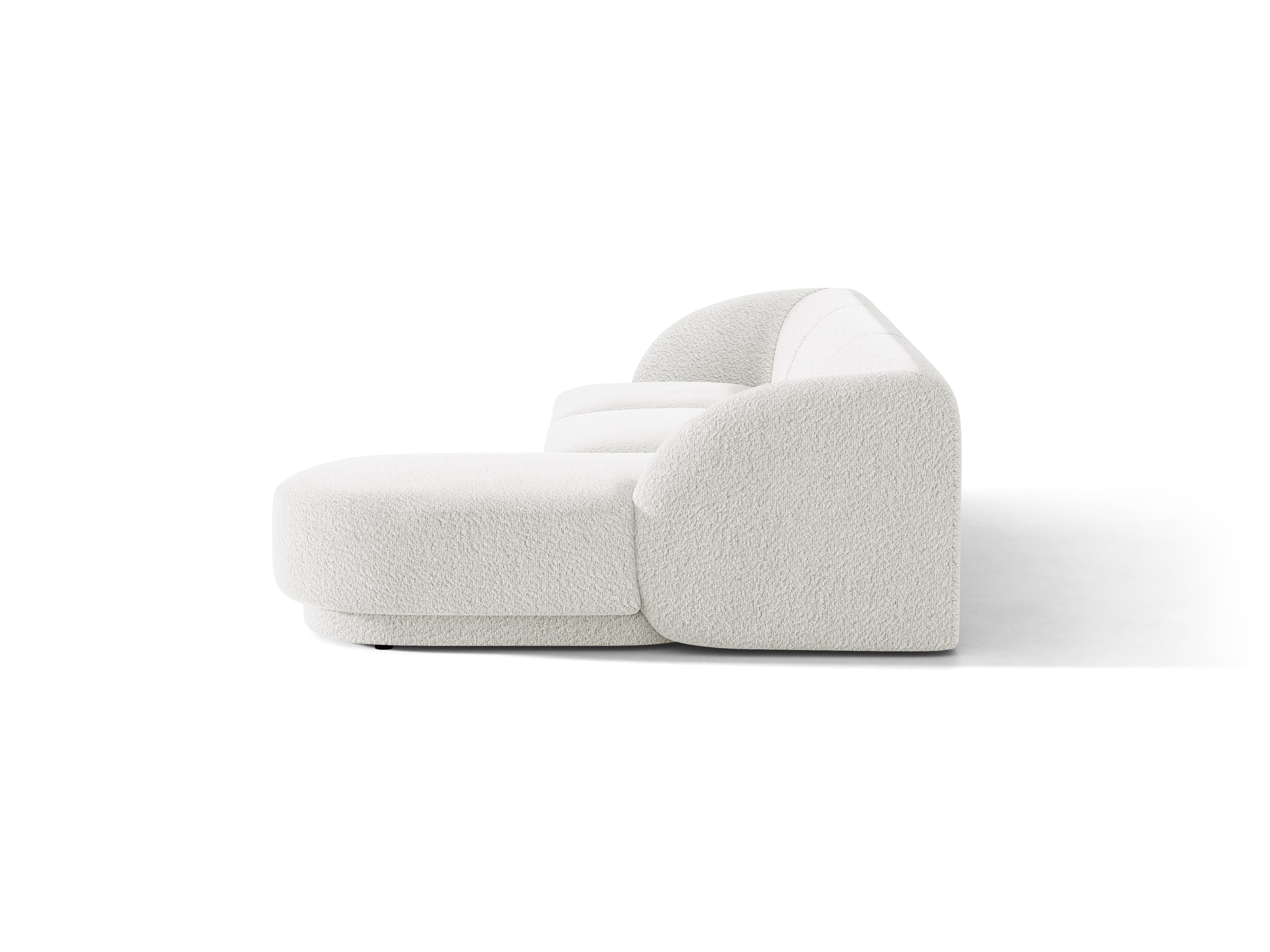 Narożnik 4-osobowy prawostronny MILEY biały boucle – sofa narożna