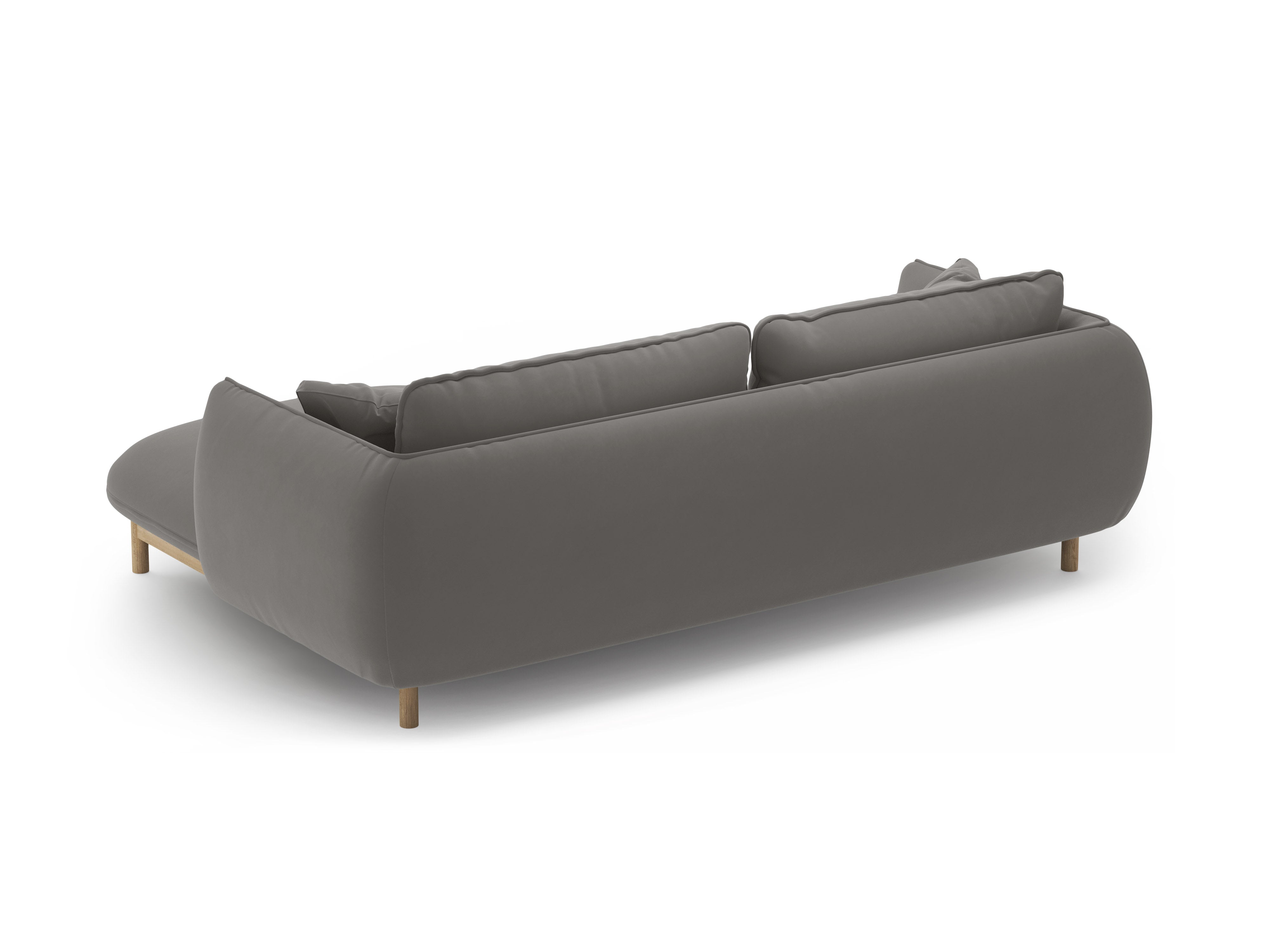 Right-facing velvet corner sofa ADA gray