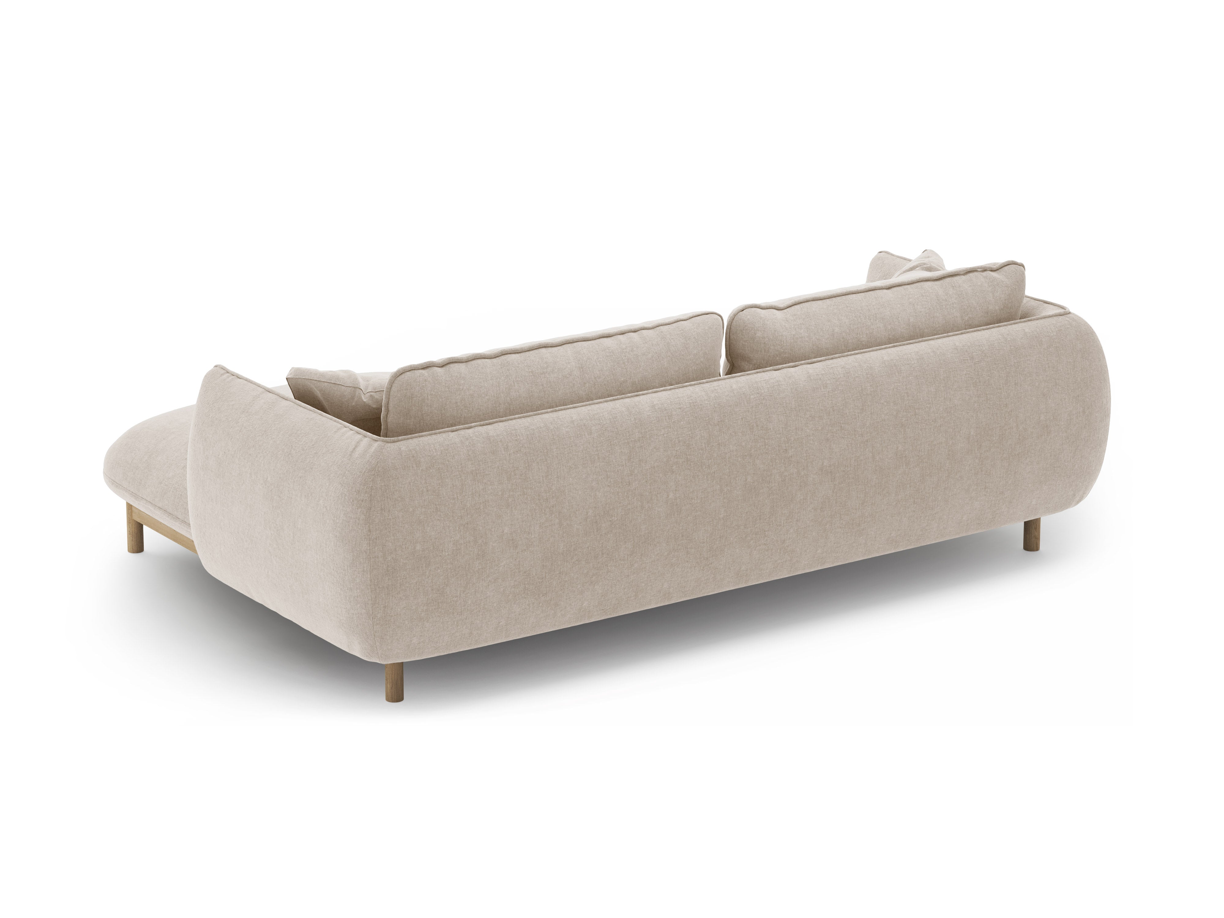 Right-sided corner sofa ADA light beige chenille