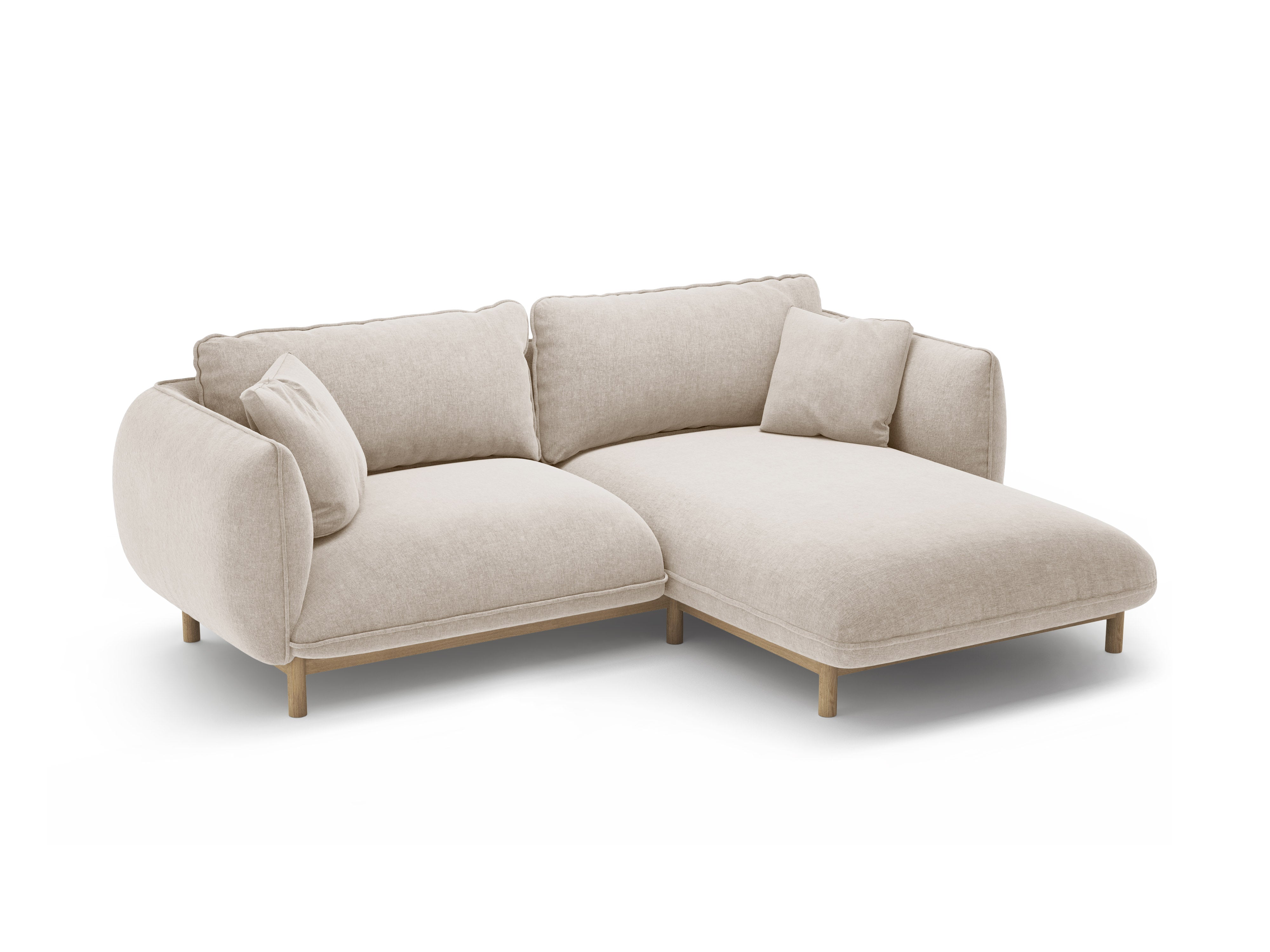 Right-sided corner sofa ADA light beige chenille