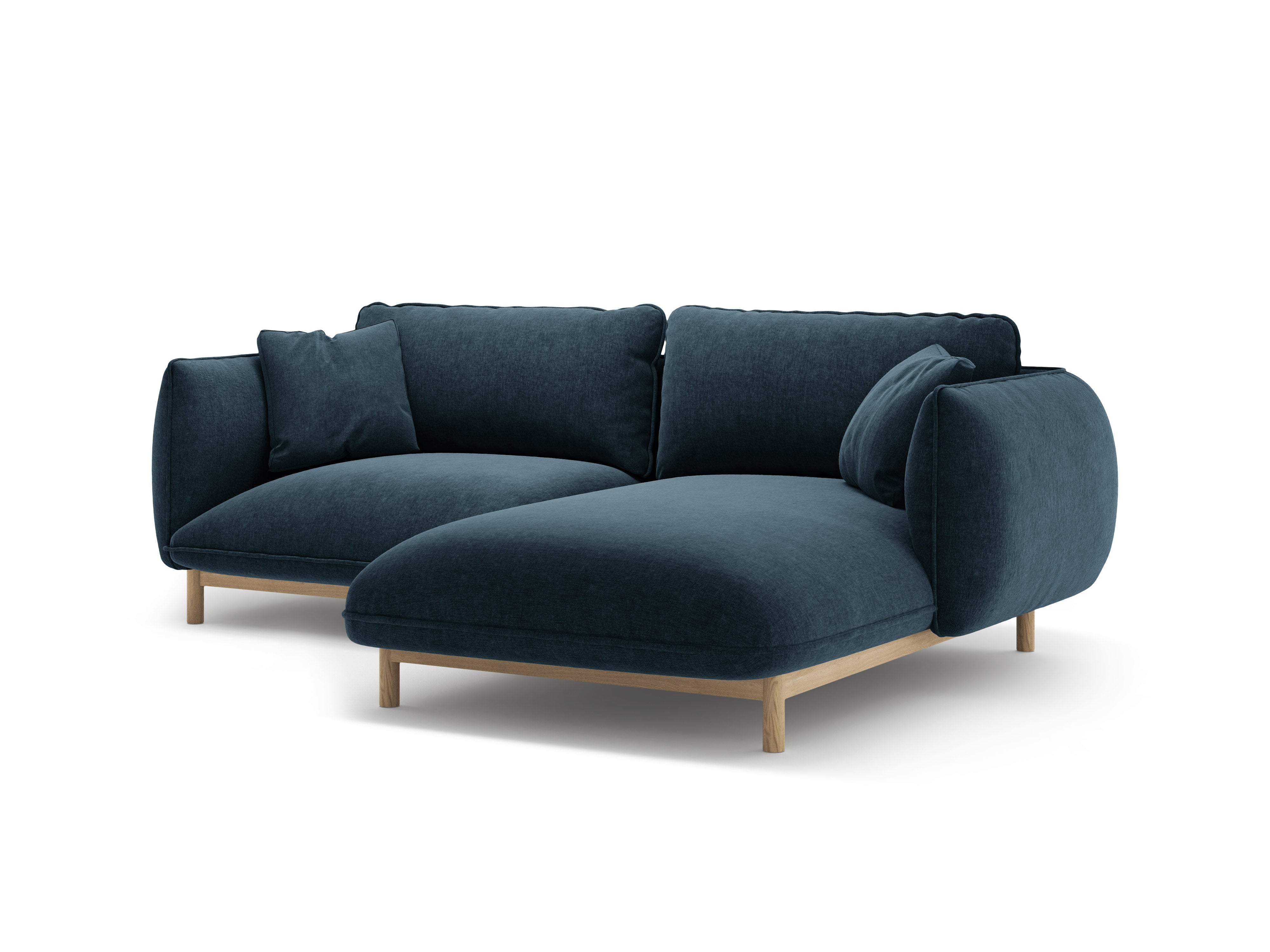 Right-hand corner sofa ADA sea blue chenille