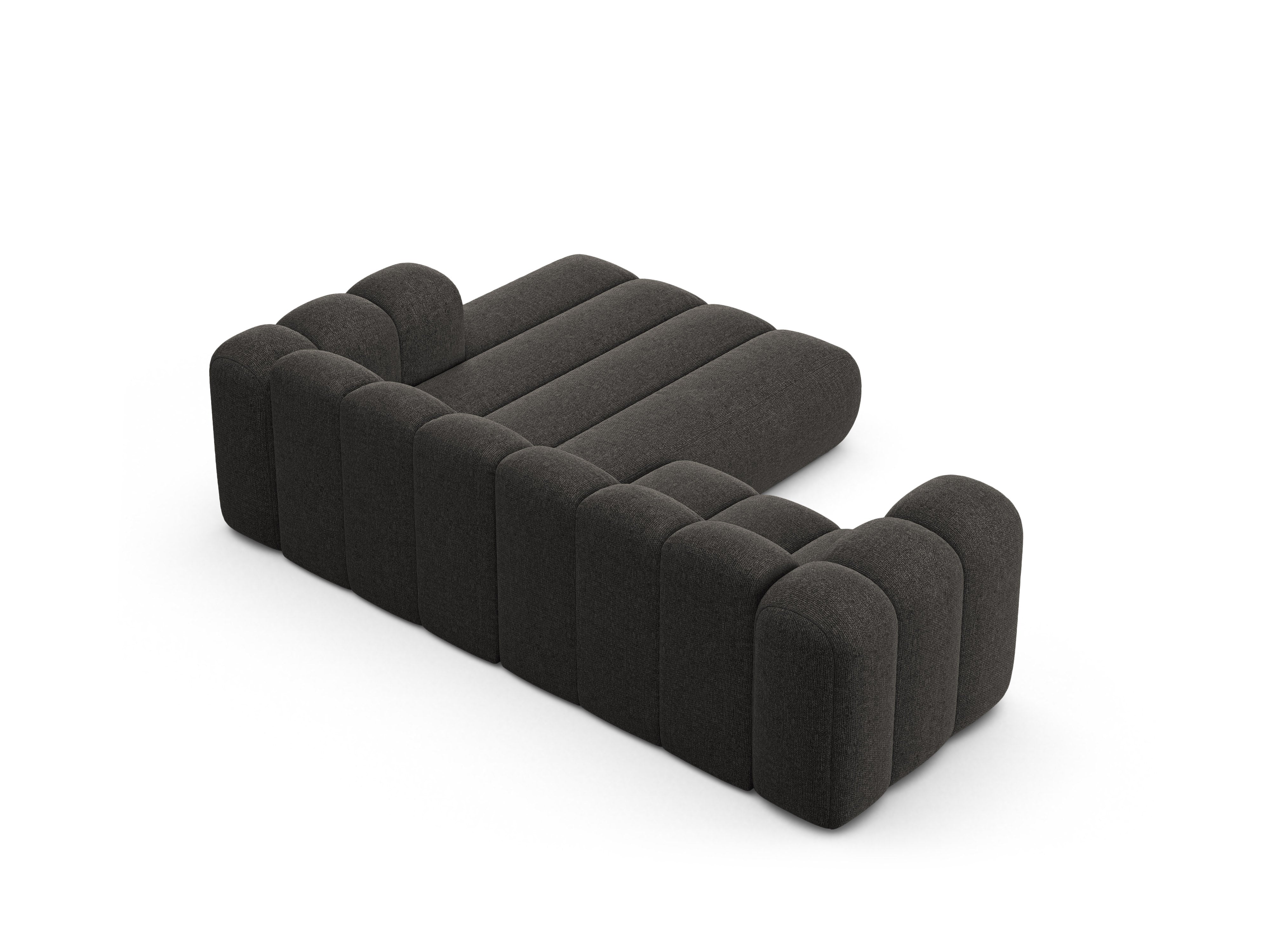 Right-facing 3-seater Corner Sofa LUPINE gray chenille