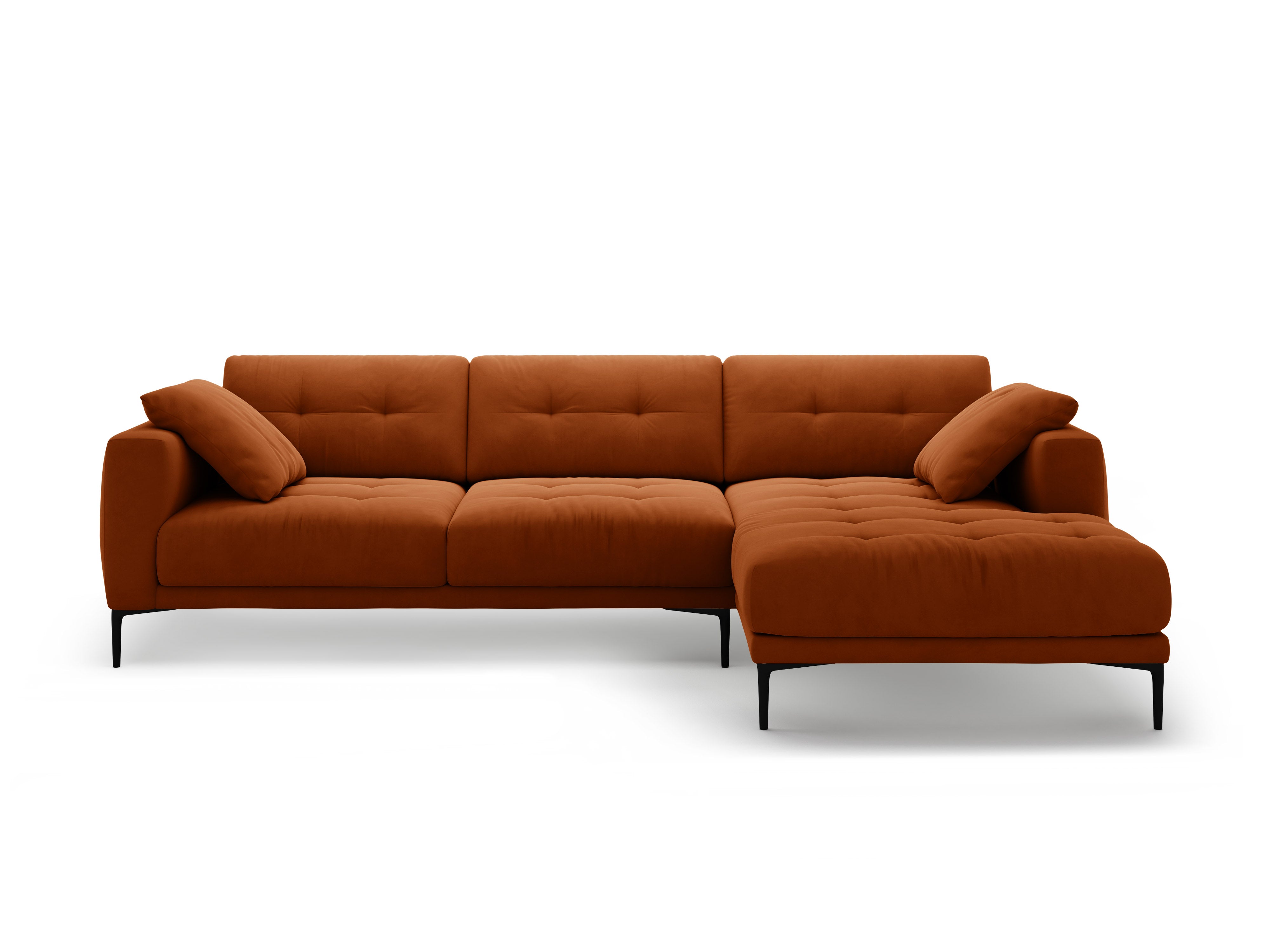 Samt-Ecksofa rechts BEMY terracotta
