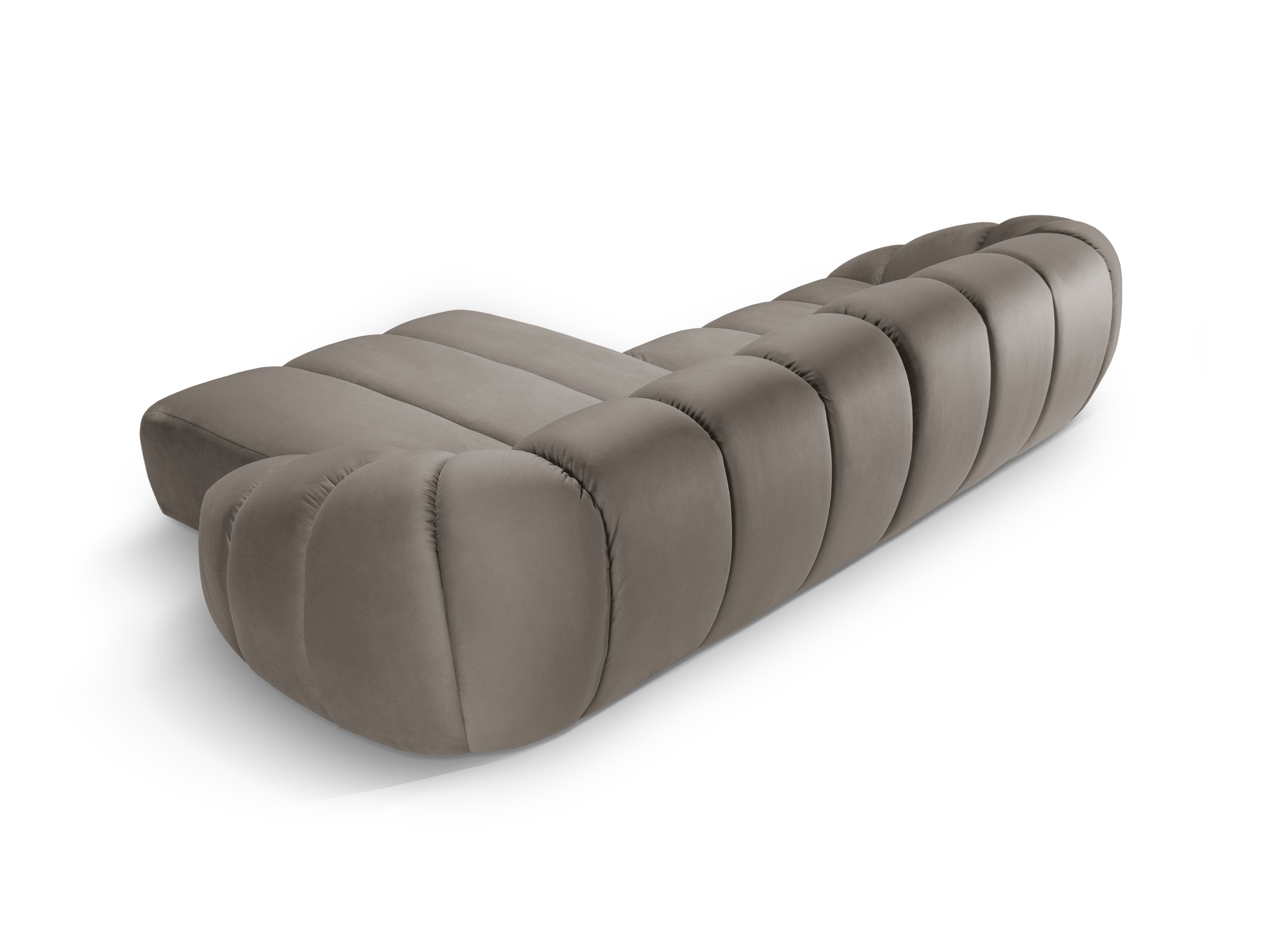 Samtrechter Ecke Sofa, "Diana", 4 Sitze, Graubraun, 334x182x72
In Europa gemacht