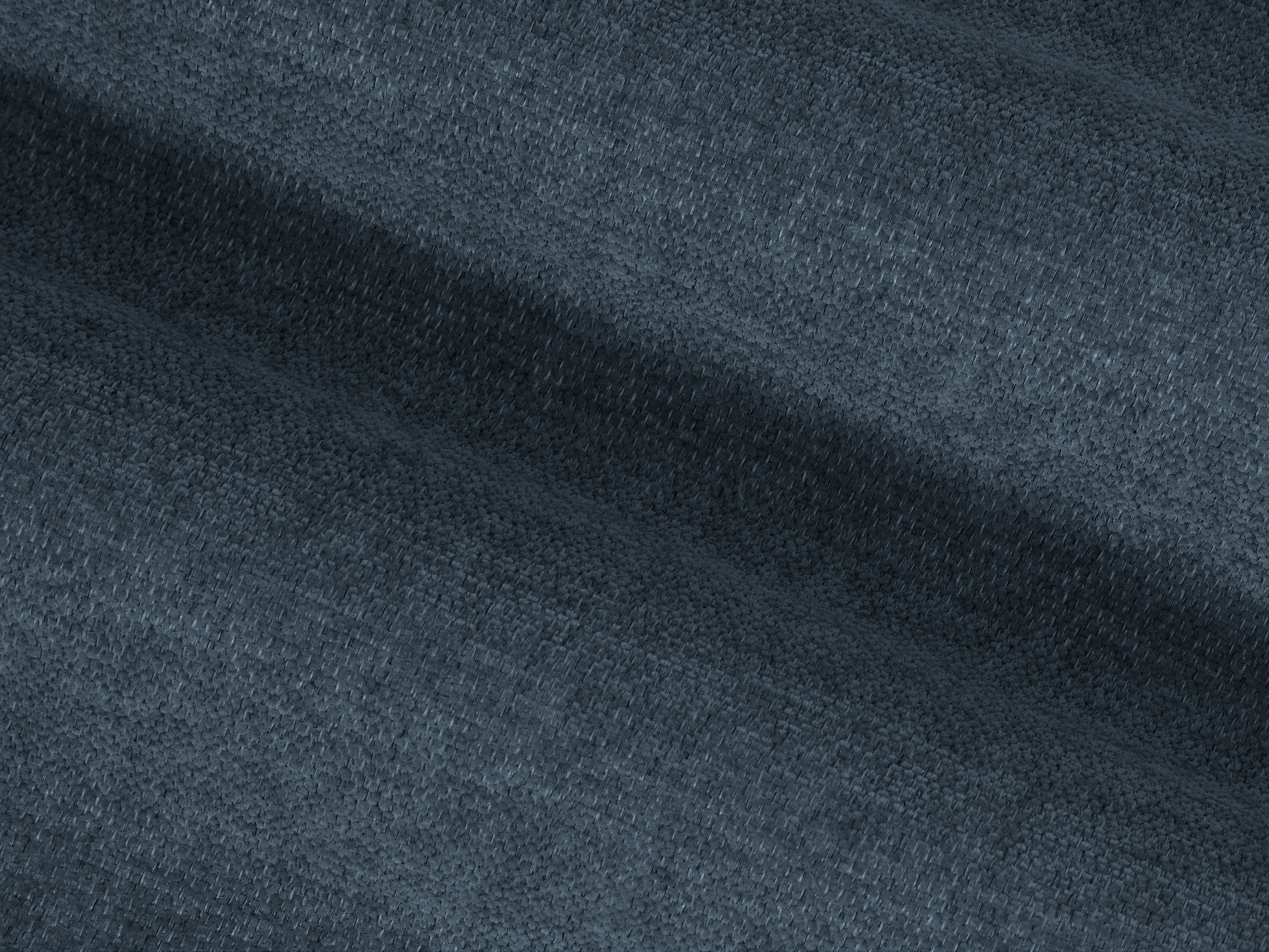 Rechtsseitige L-förmige Eckcouch BEMY in dunkelblauem Chenille