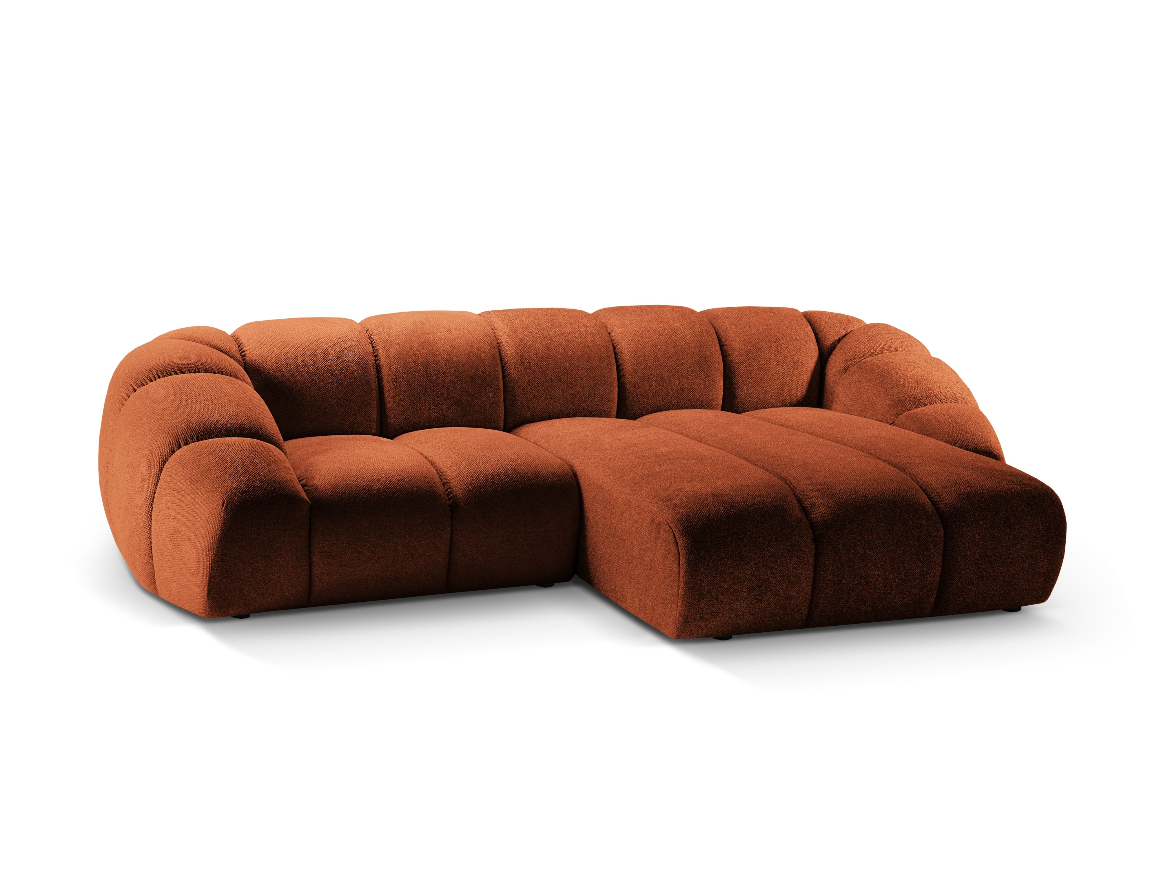 3-seater right-facing corner sofa DIANA terracotta chenille [Monika]
