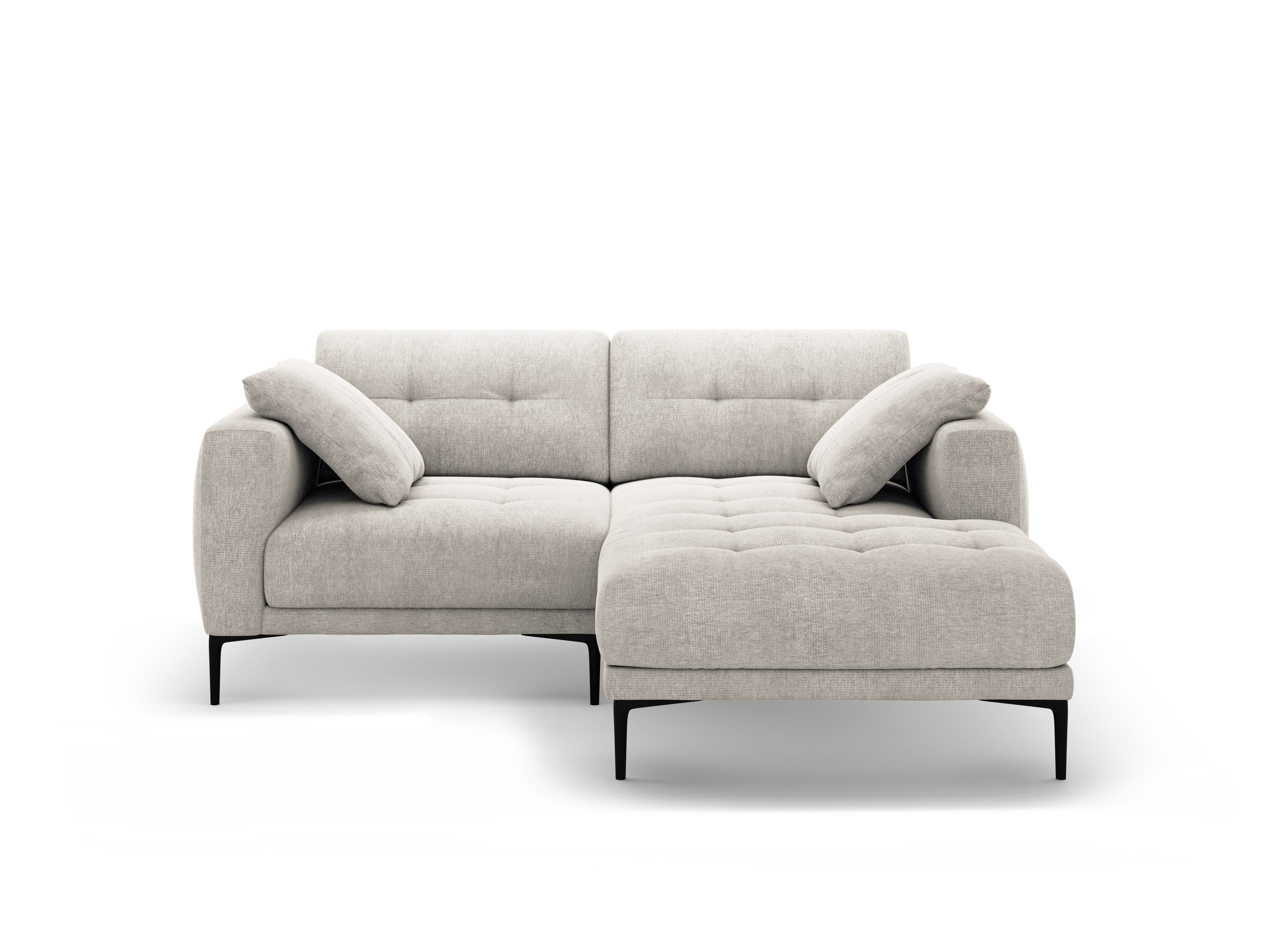 Rechtsseitiges Ecksofa BEMY in beigem Chenille