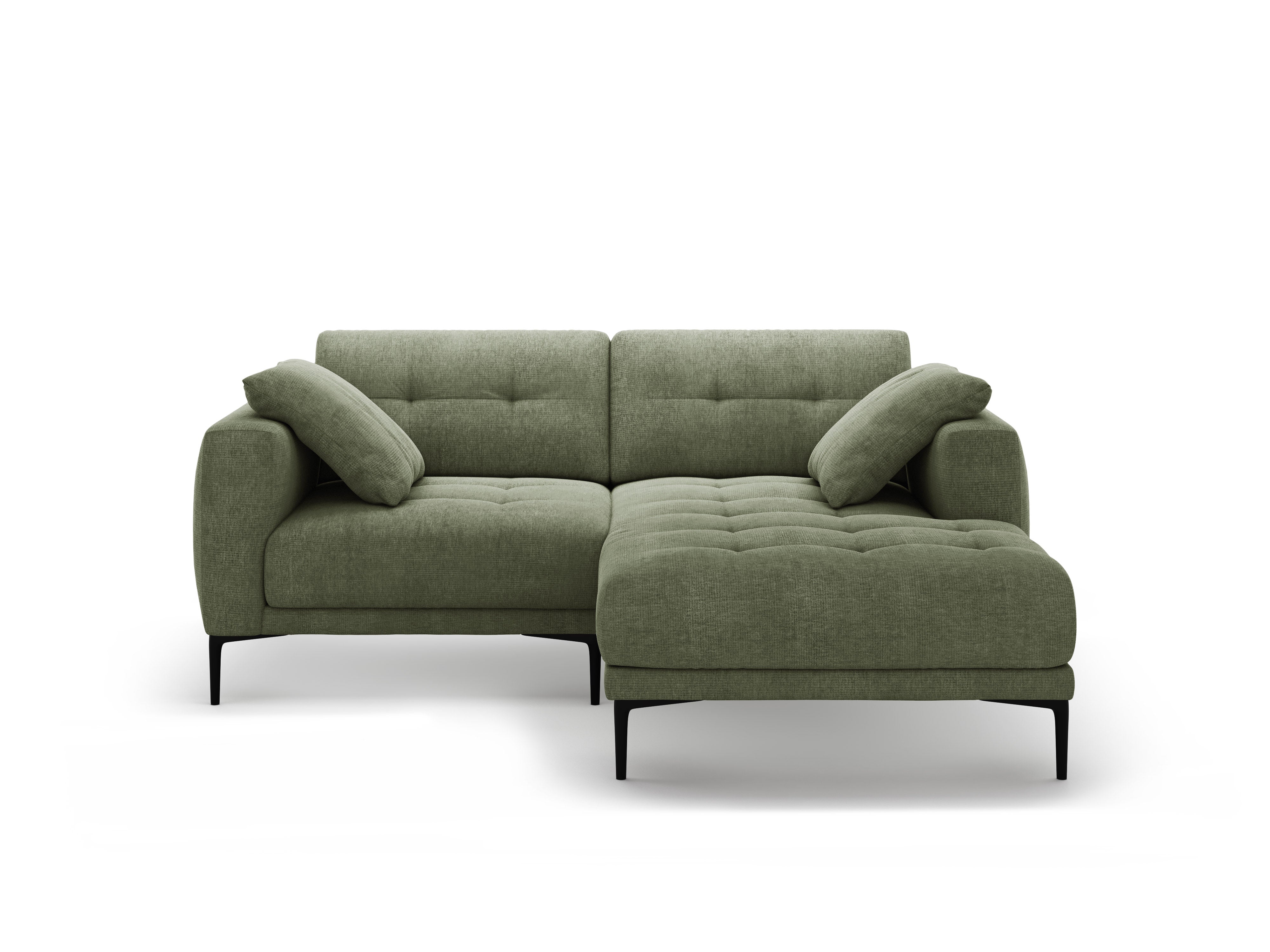 Ecksofa rechts BEMY olivgrüner Chenille