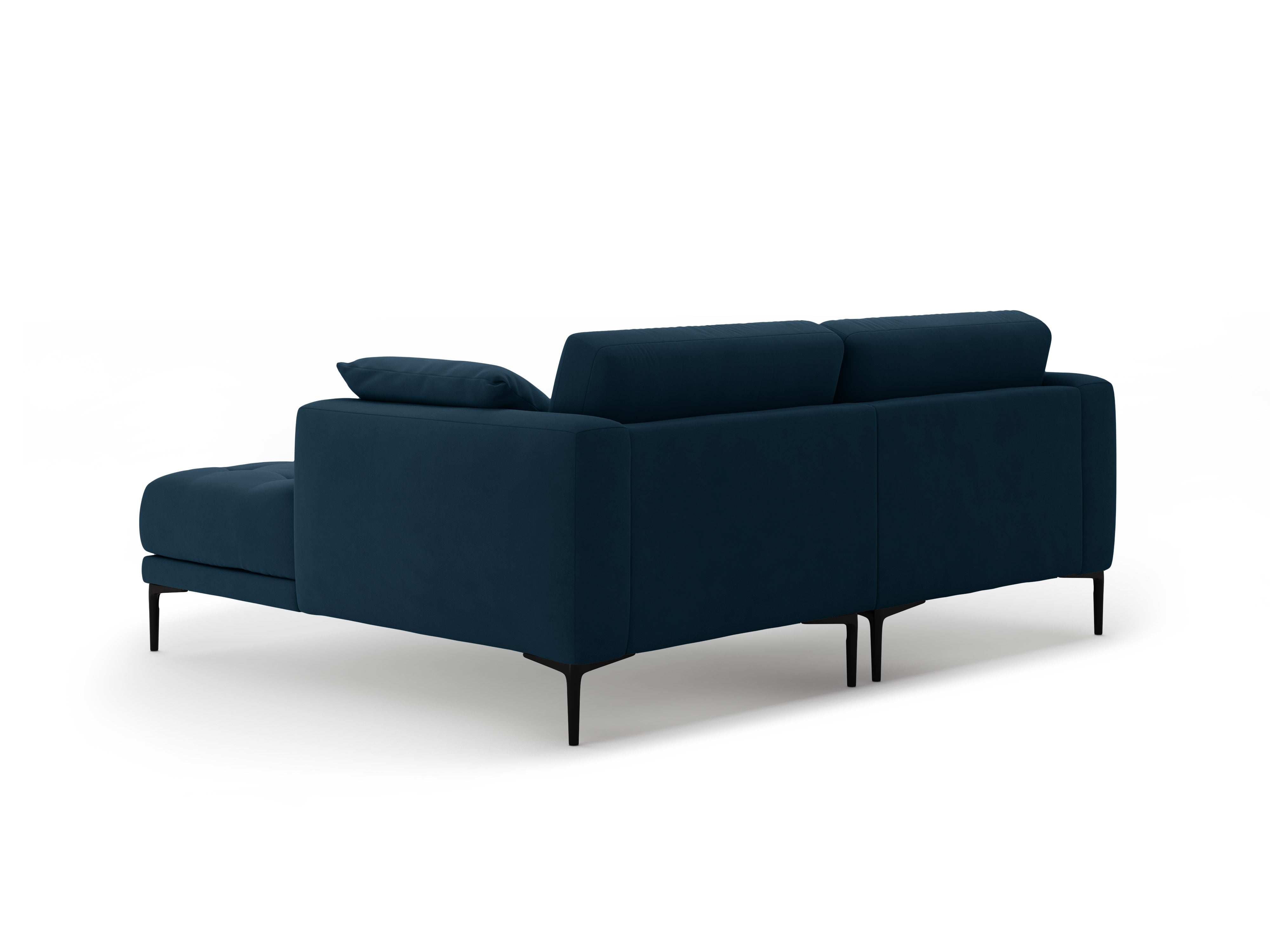 Right-facing velvet corner sofa BEMY royal blue