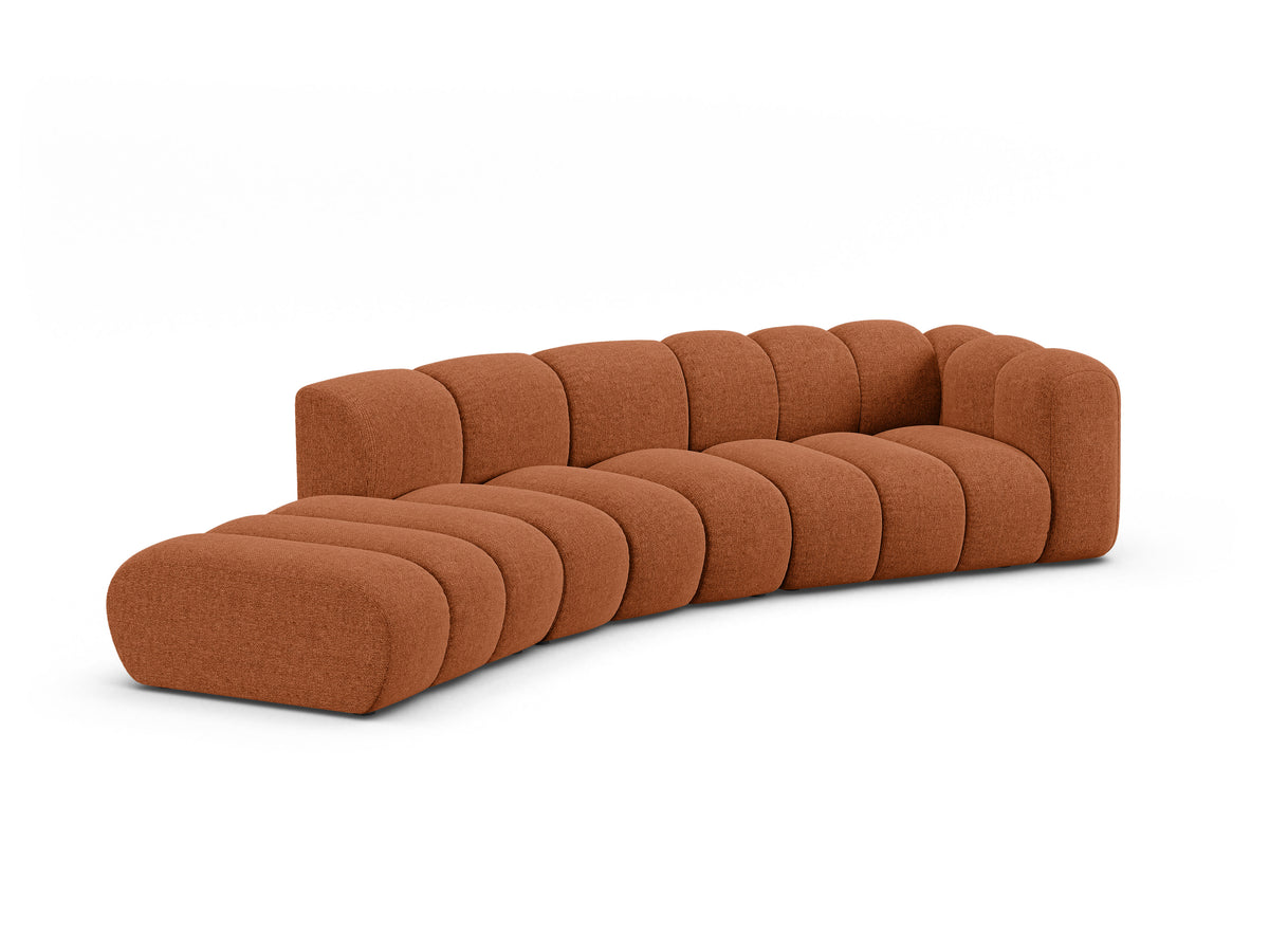 Sofa 5-osobowa lewostronna LUPINE ceglany szenil – Micadoni – Eye on Design