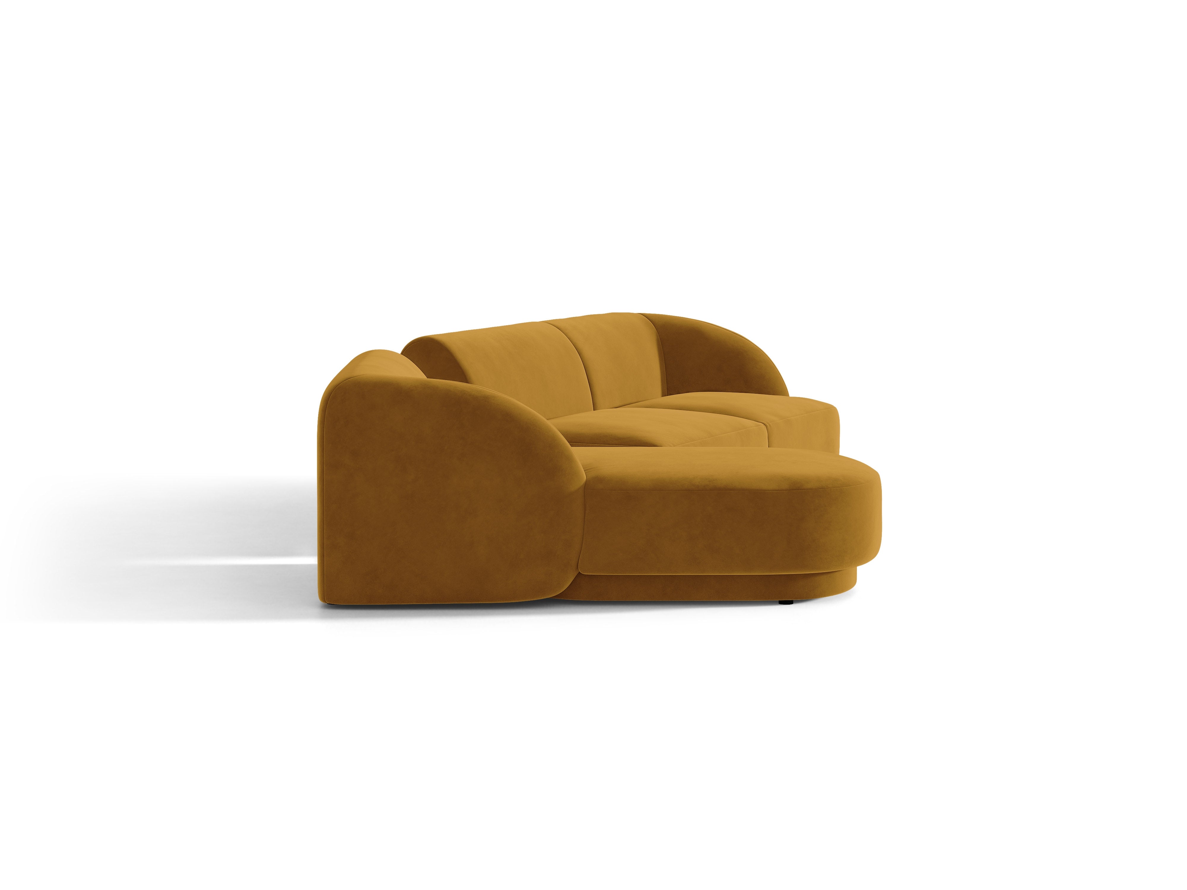 Narożnik modułowy ze stolikiem 3-osobowy lewostronny MILEY żółty – sofa narożna