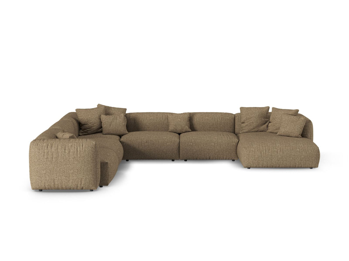 Narożnik modułowy lewostronny duży XL MARTINA cappuccino boucle – Micadoni