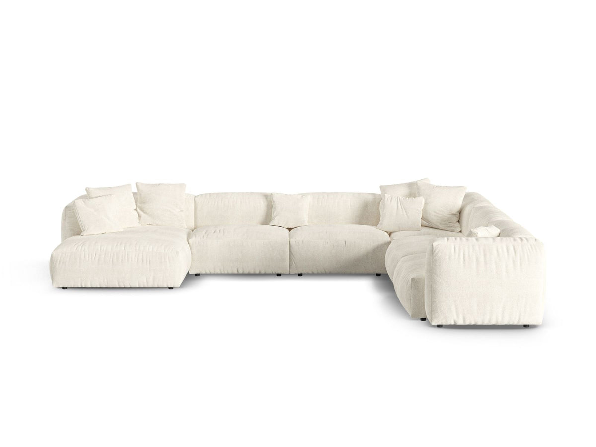 Narożnik modułowy prawostronny duży XL MARTINA ecru boucle – Micadoni