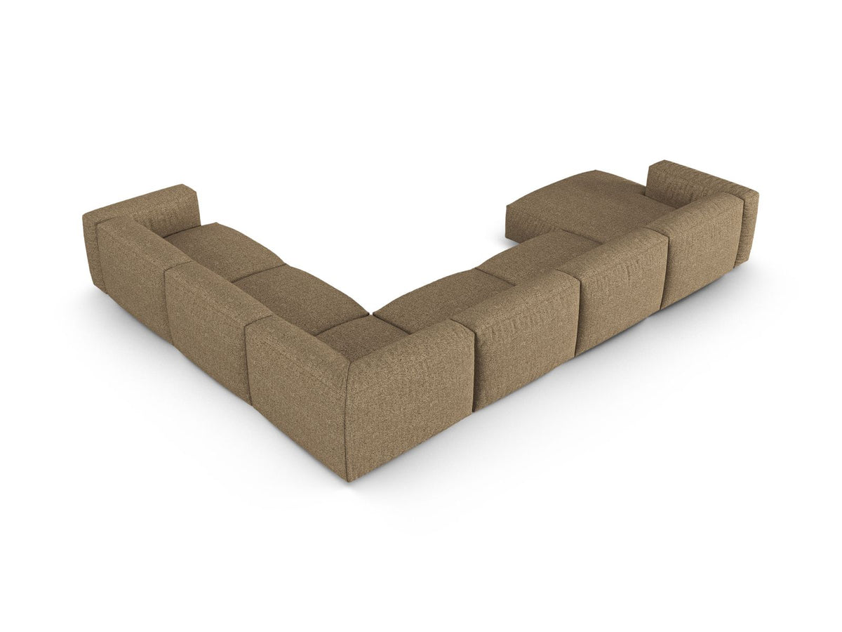 Narożnik modułowy prawostronny duży XL MARTINA cappuccino boucle – detal tkaniny