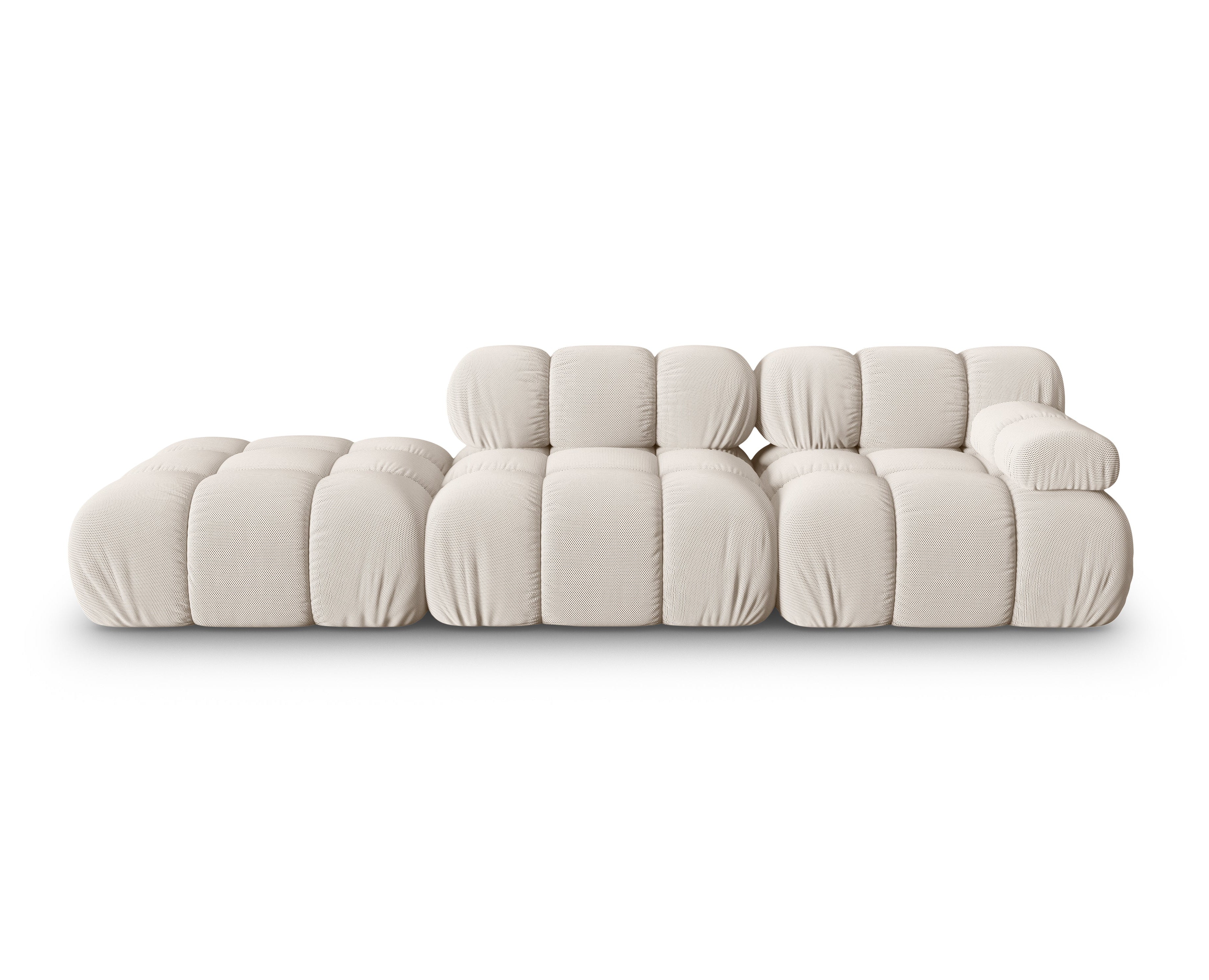 Sofa modułowa otwarta lewostronna BELLIS beżowa tkanina 3D