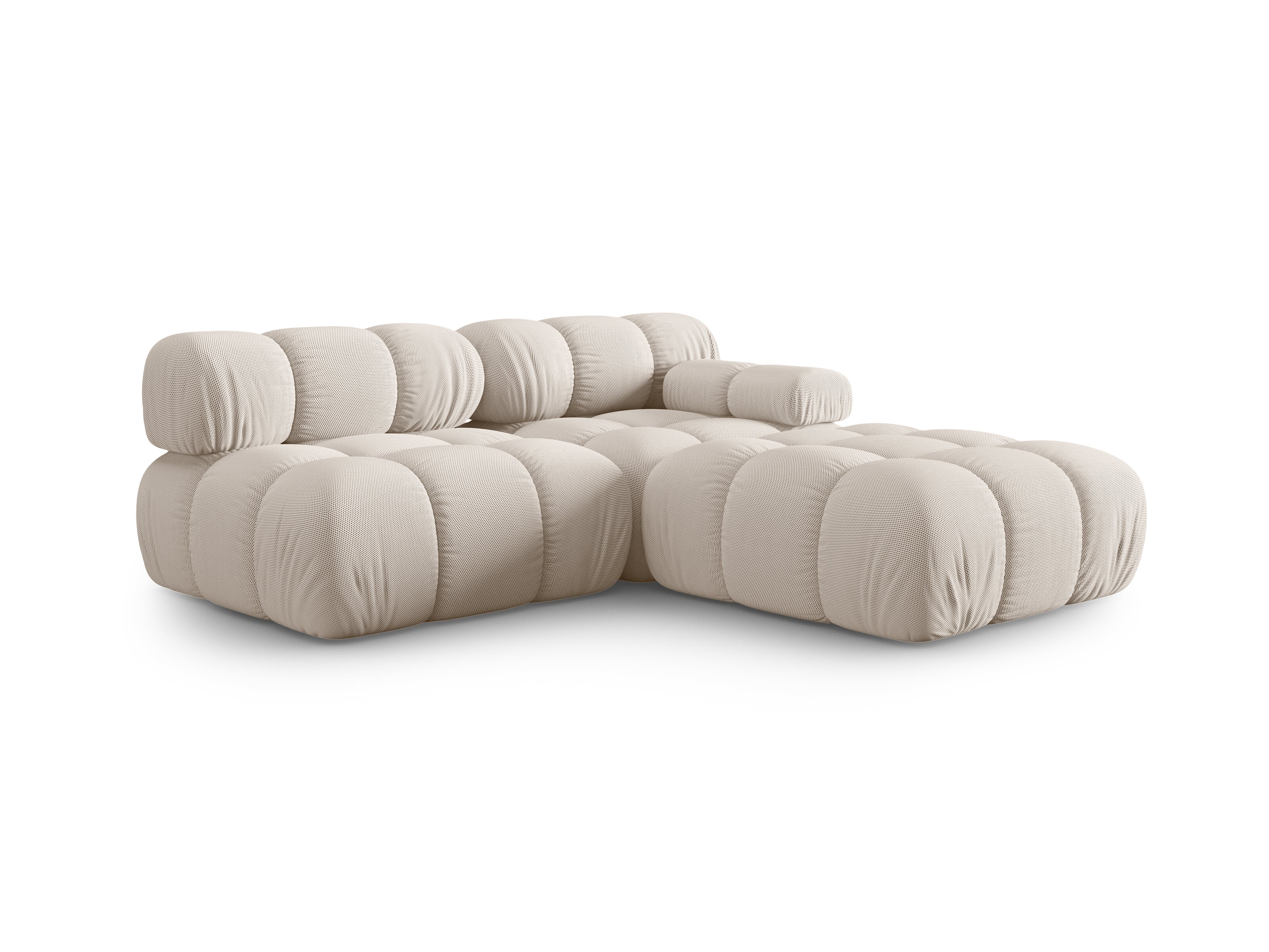 Sofa modułowa otwarta lewostronna BELLIS beżowa tkanina 3D