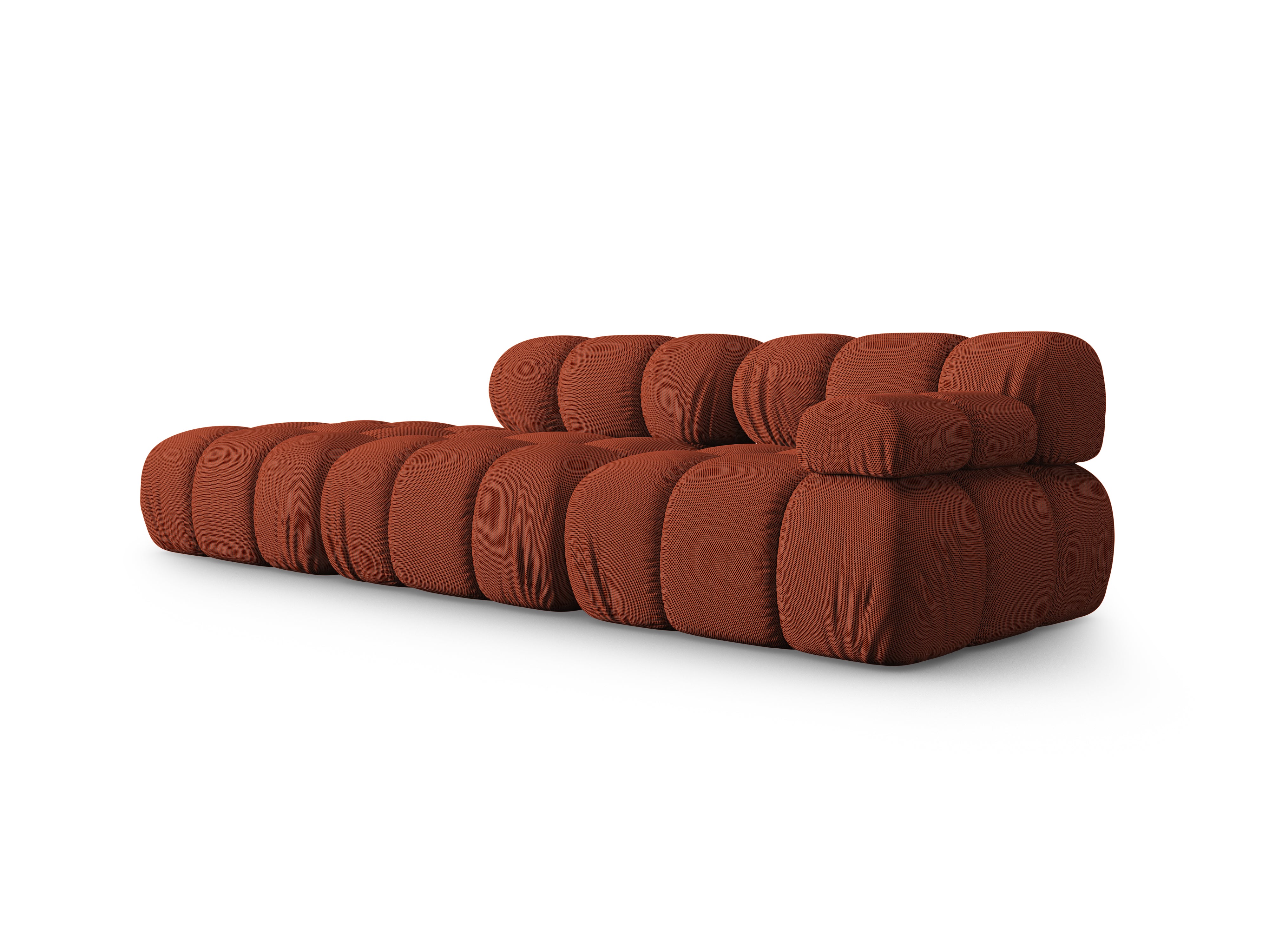 Sofa modułowa otwarta lewostronna BELLIS ceglana tkanina 3D