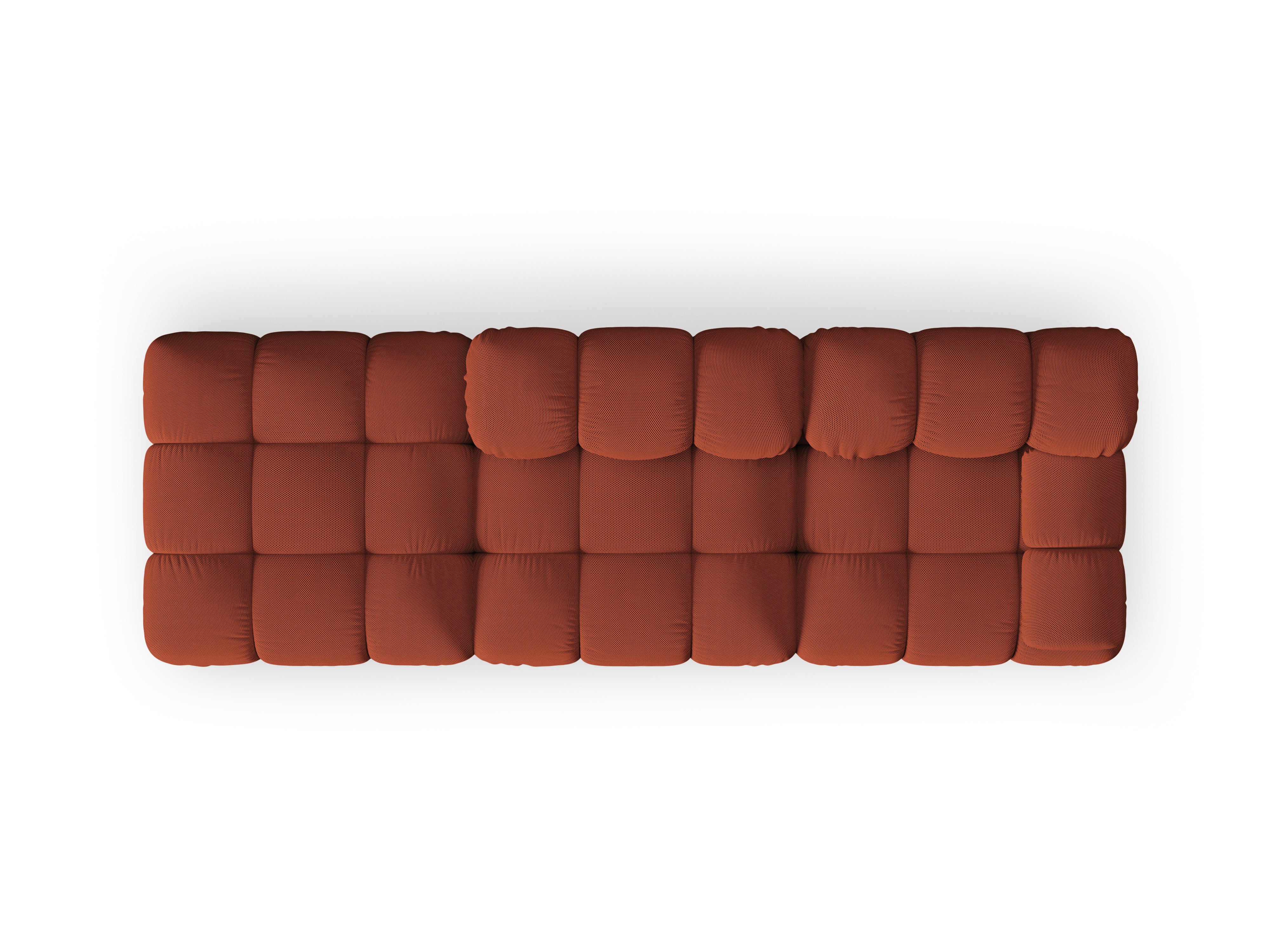 Sofa modułowa otwarta lewostronna BELLIS ceglana tkanina 3D