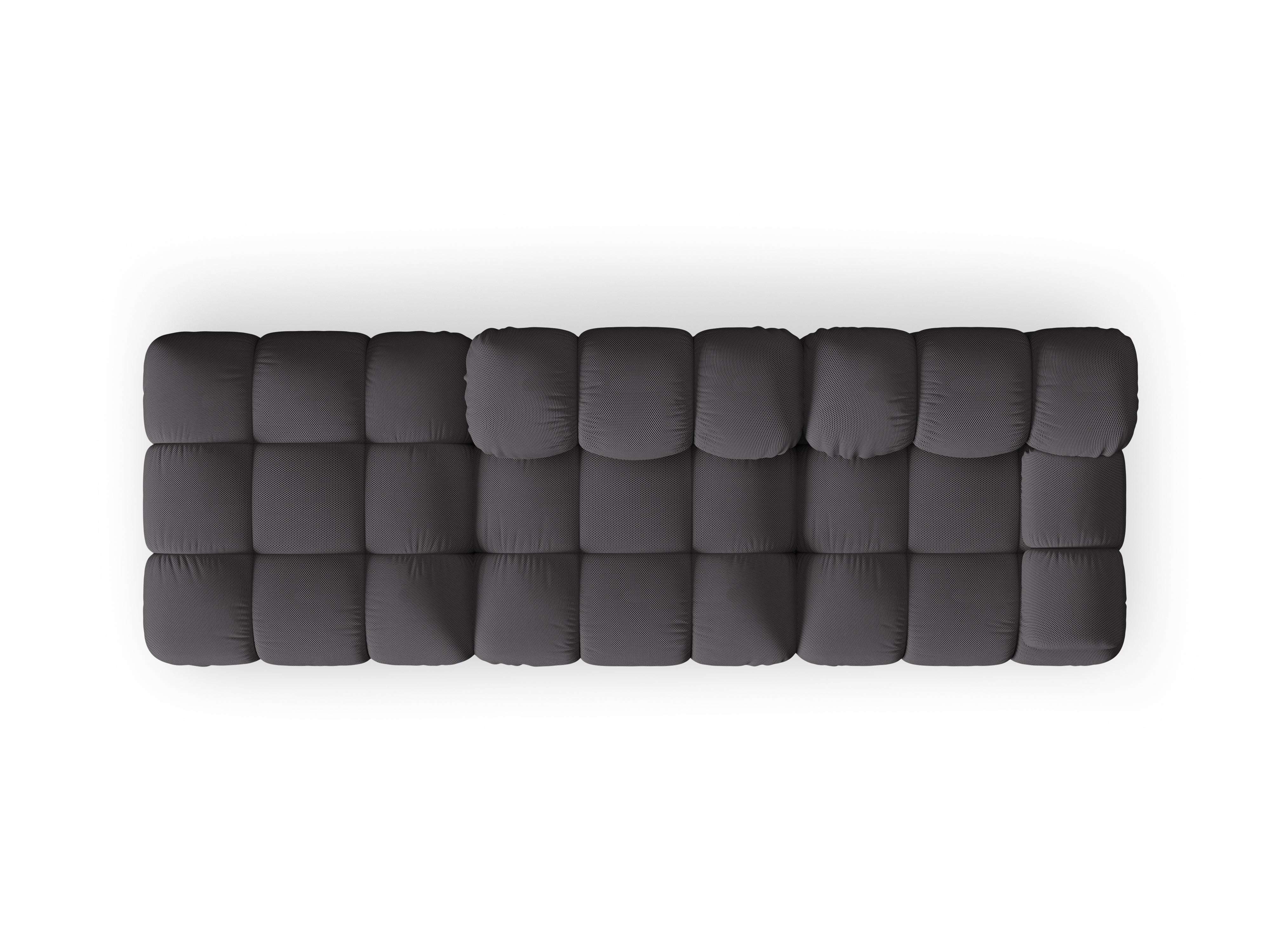 Sofa modułowa otwarta lewostronna BELLIS ciemnoszara tkanina 3D