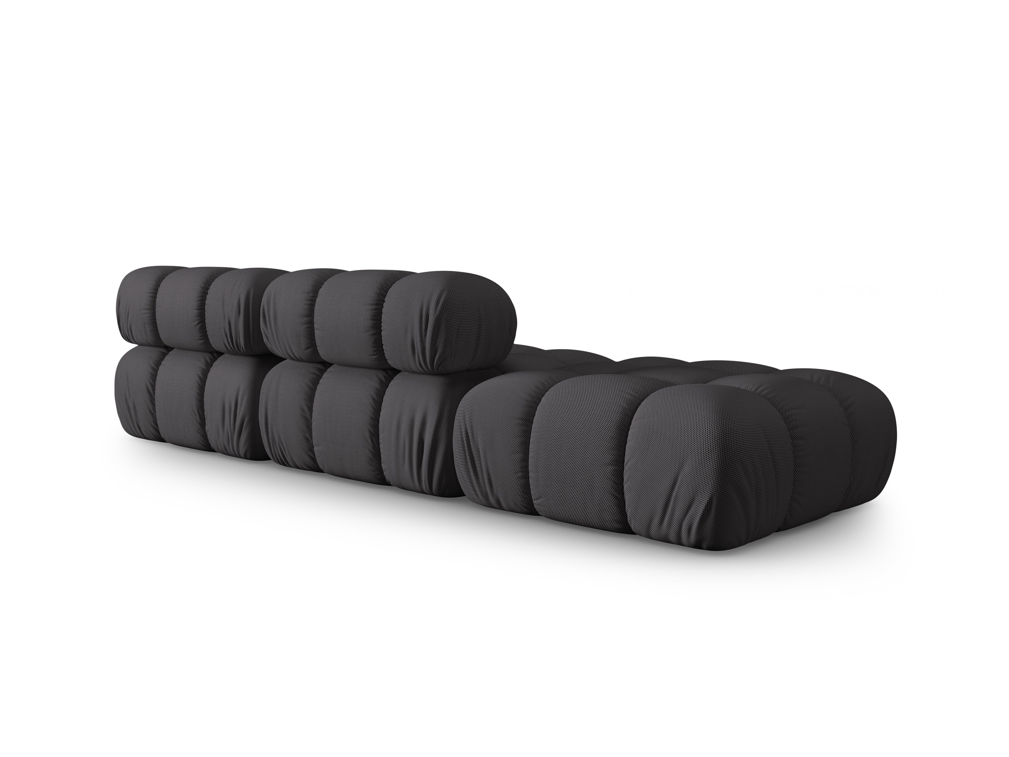 Sofa modułowa otwarta lewostronna BELLIS ciemnoszara tkanina 3D