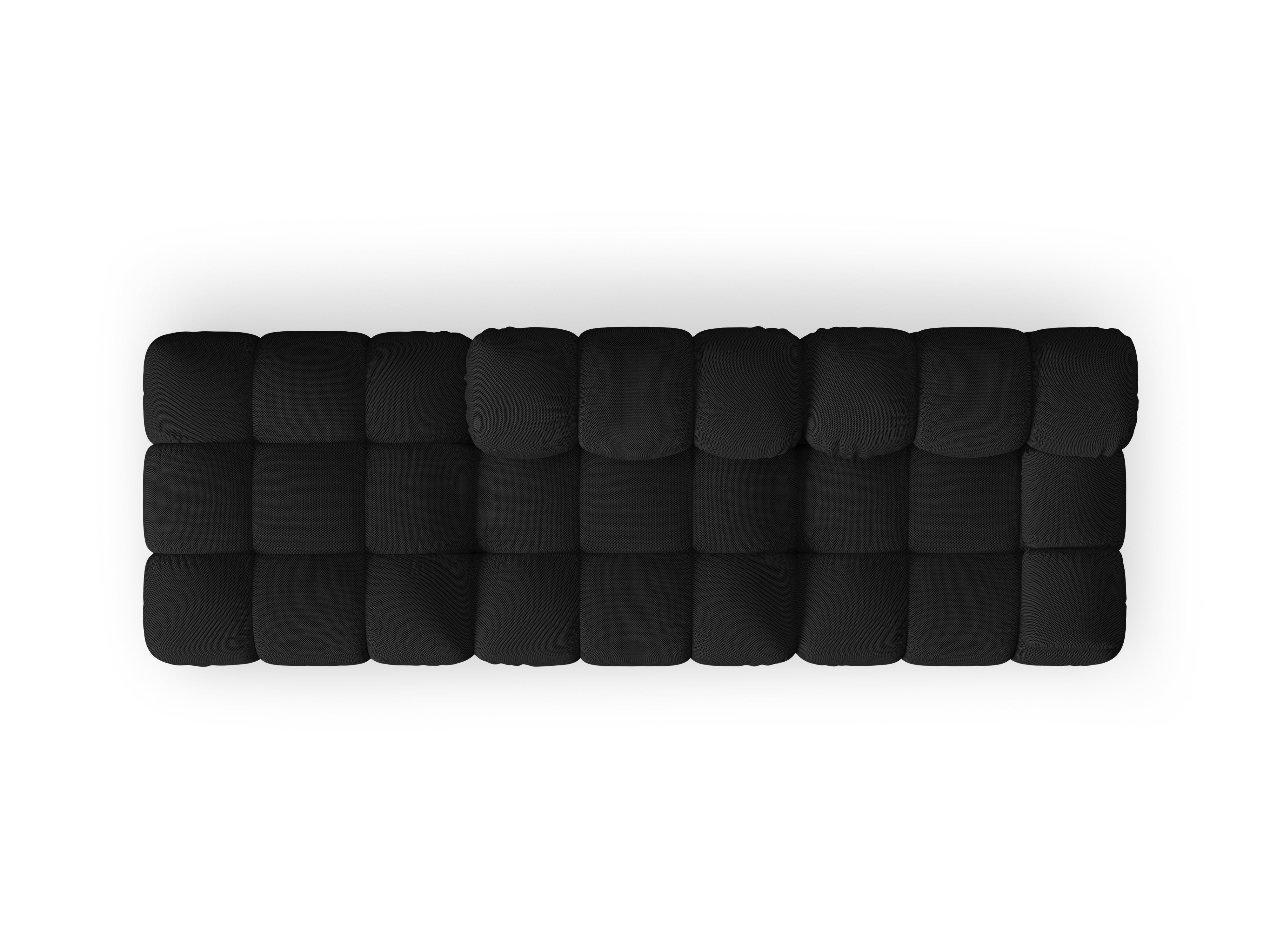 Sofa modułowa otwarta lewostronna BELLIS czarna tkanina 3D