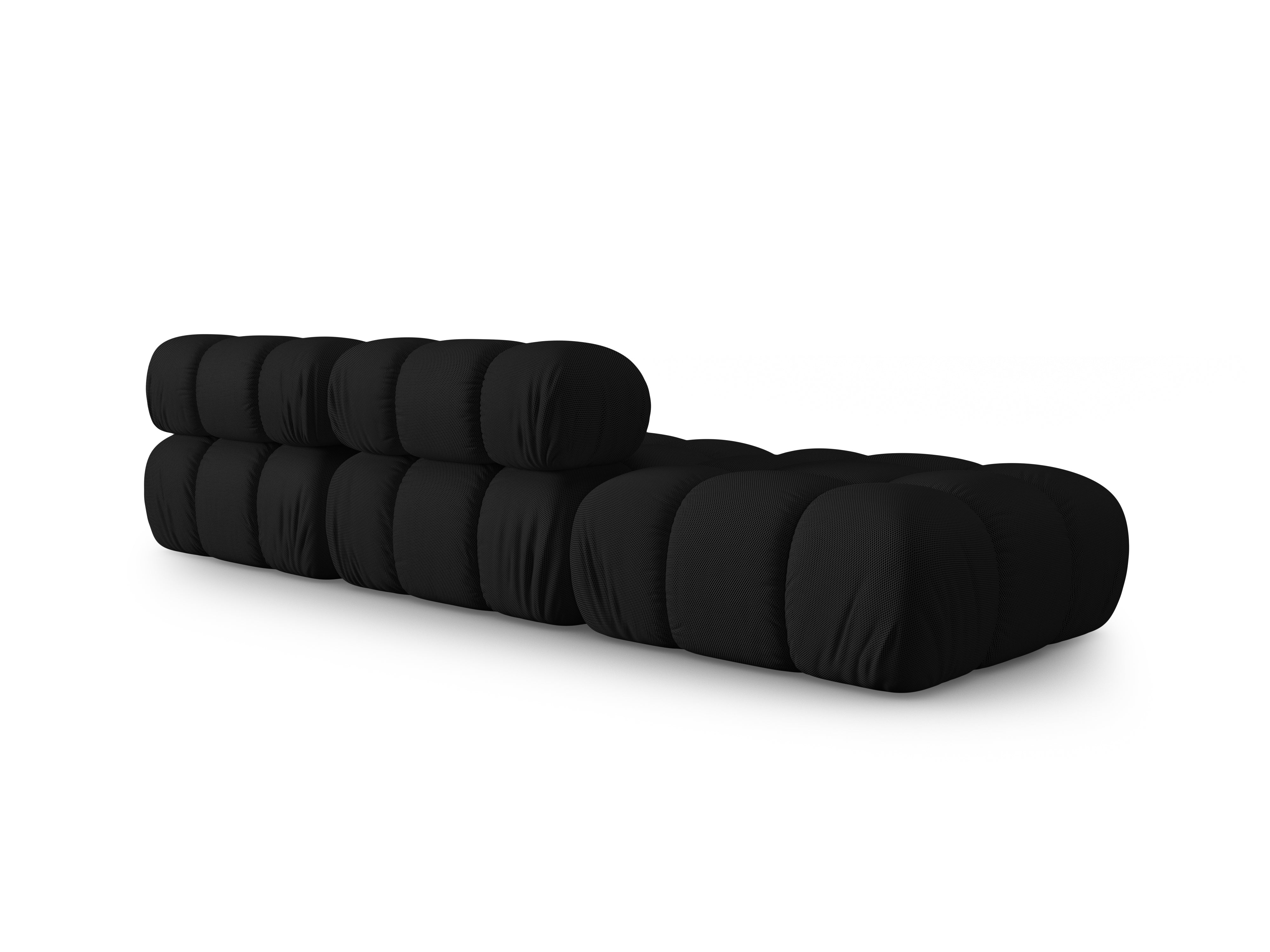 Sofa modułowa otwarta lewostronna BELLIS czarna tkanina 3D