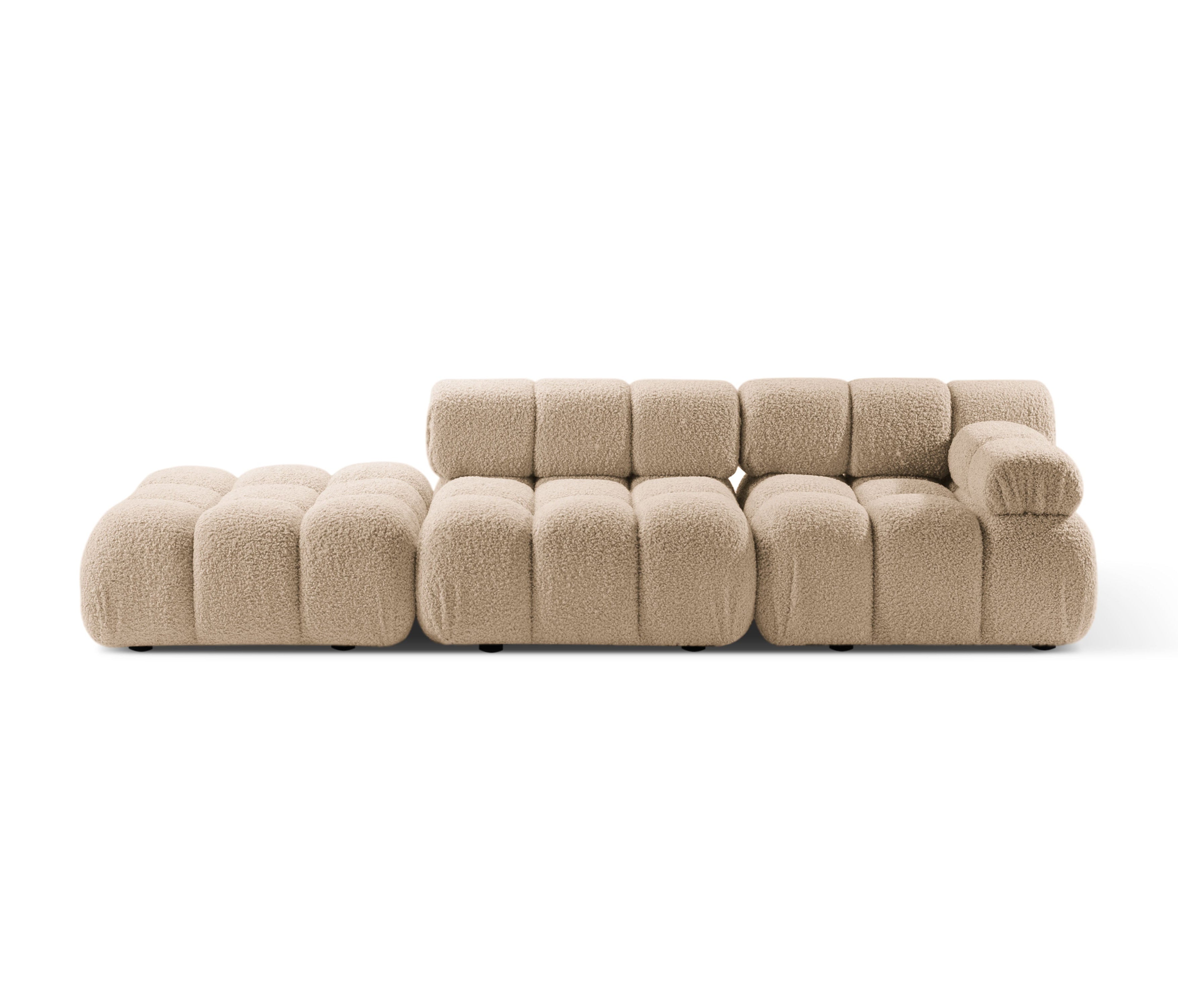 Sofa modułowa otwarta lewostronna BELLIS piaskowy boucle