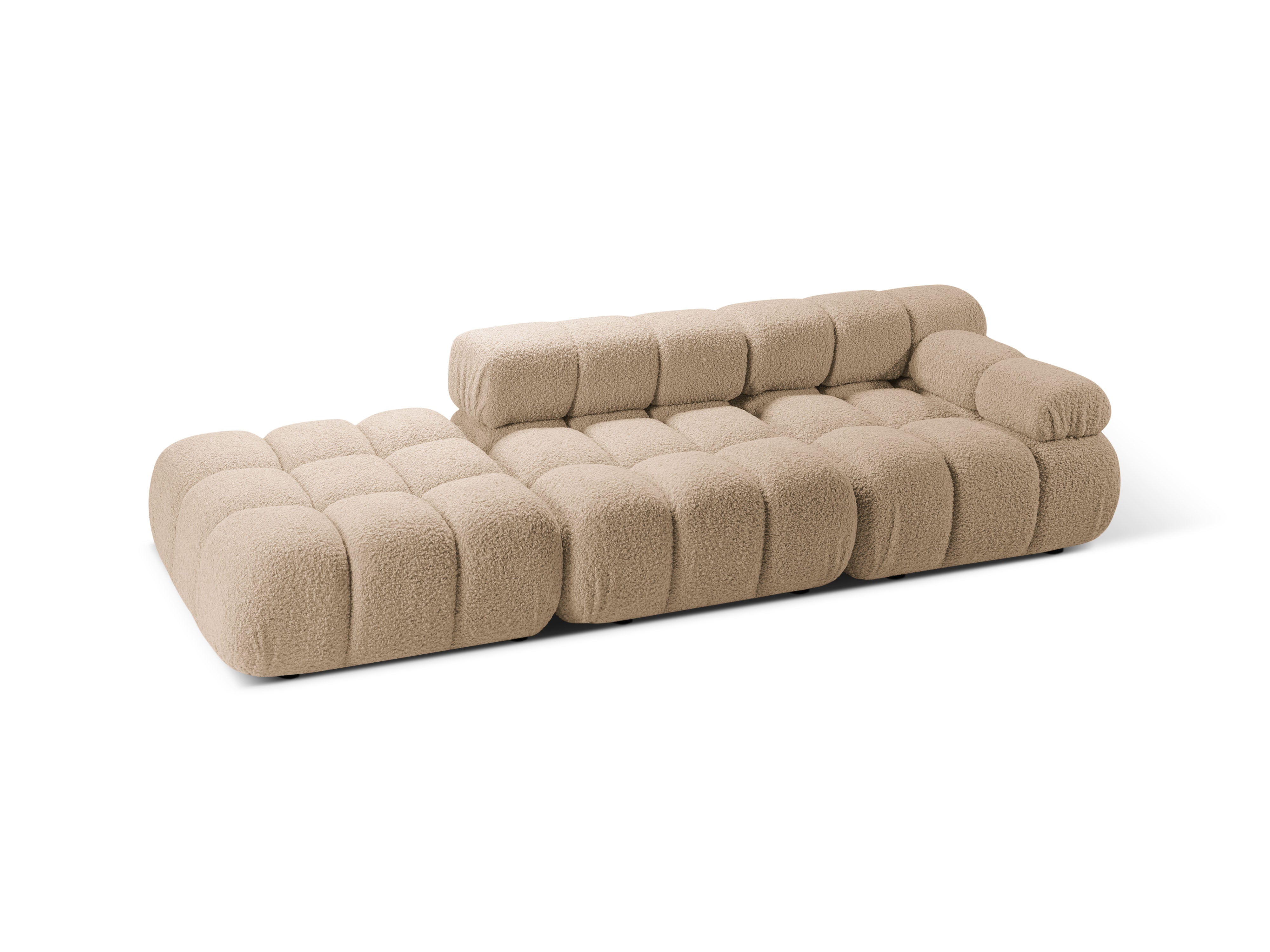 Sofa modułowa otwarta lewostronna BELLIS piaskowy boucle