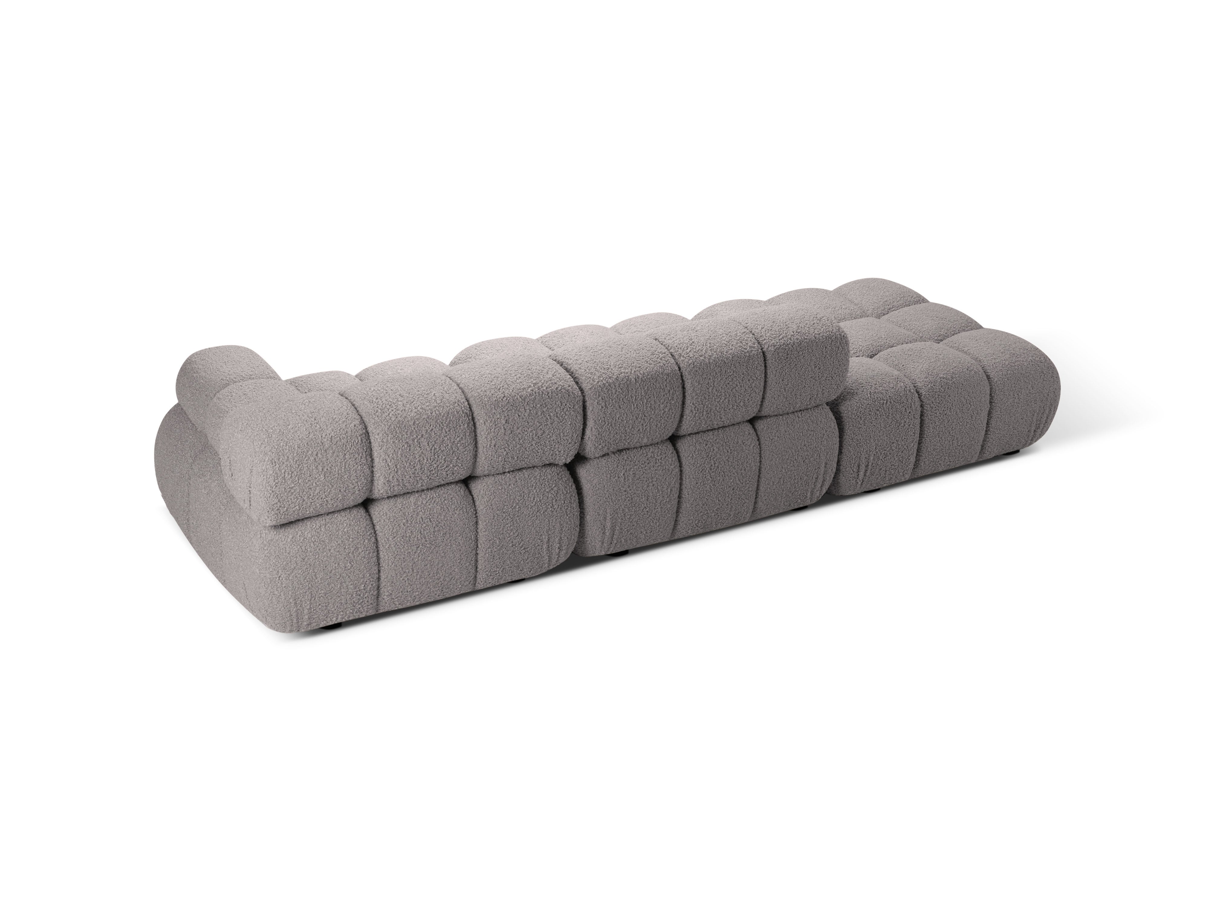 Sofa modułowa otwarta lewostronna BELLIS szary boucle