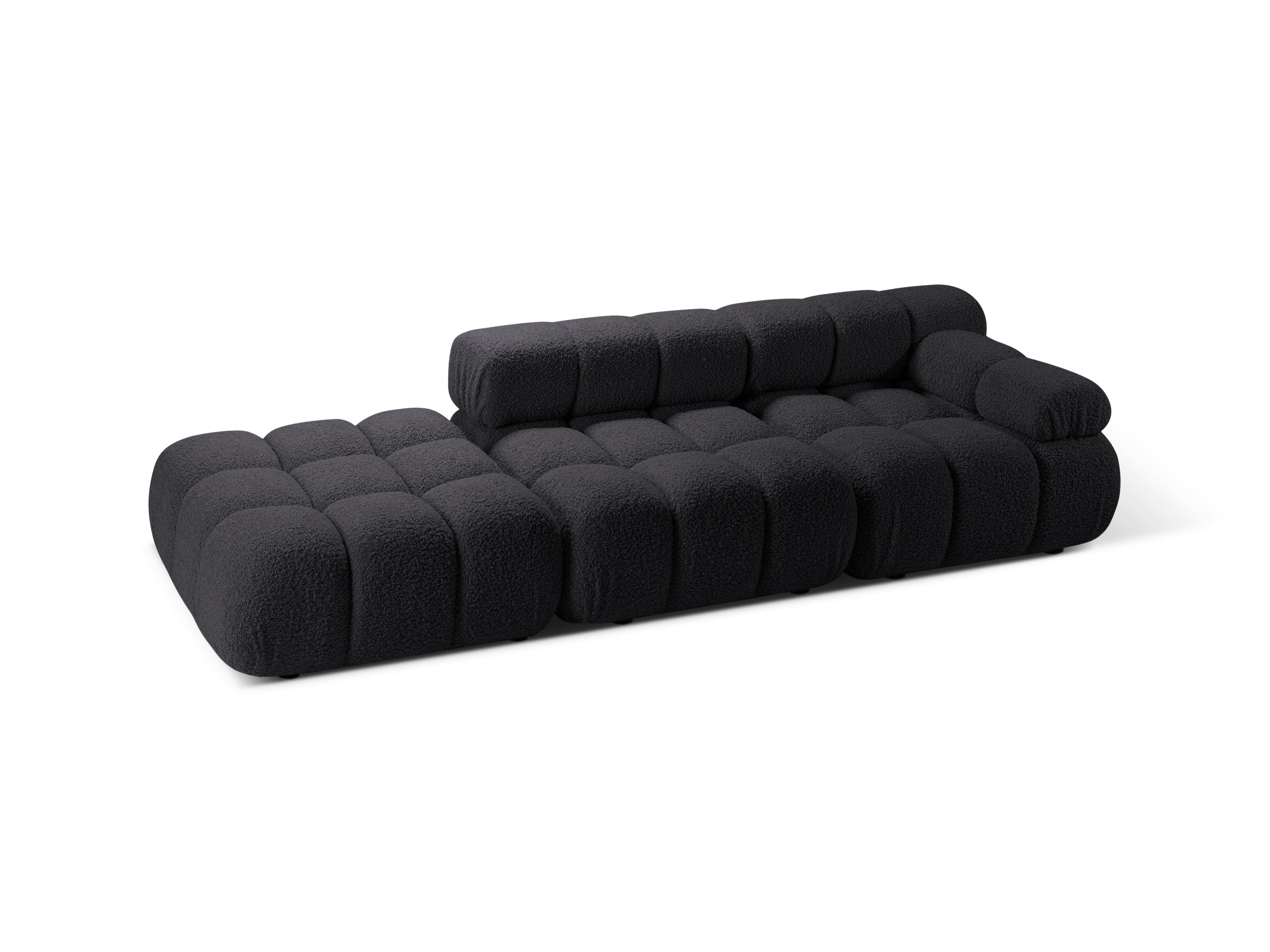 Sofa modułowa otwarta lewostronna BELLIS grafitowy boucle