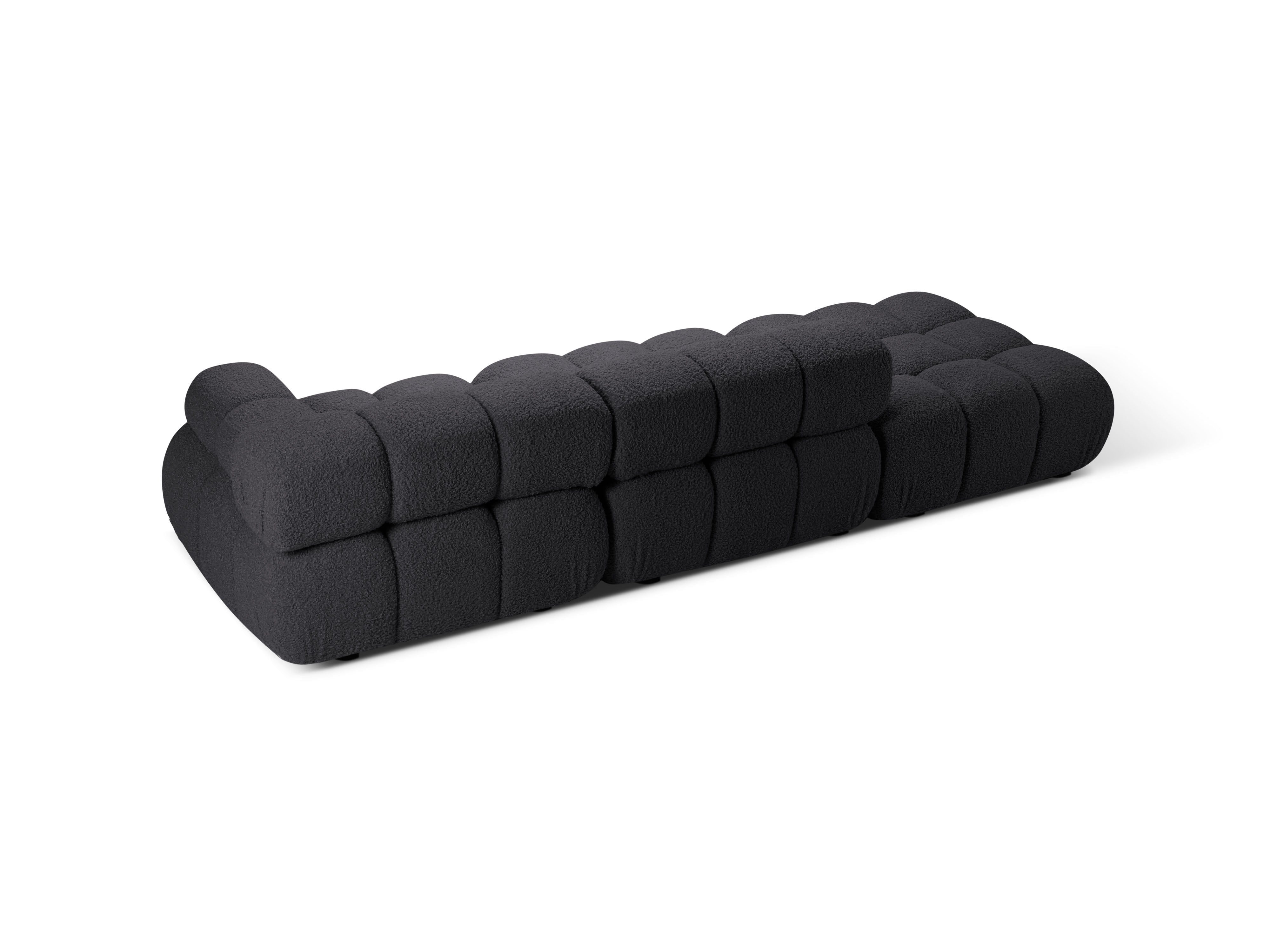 Sofa modułowa otwarta lewostronna BELLIS grafitowy boucle
