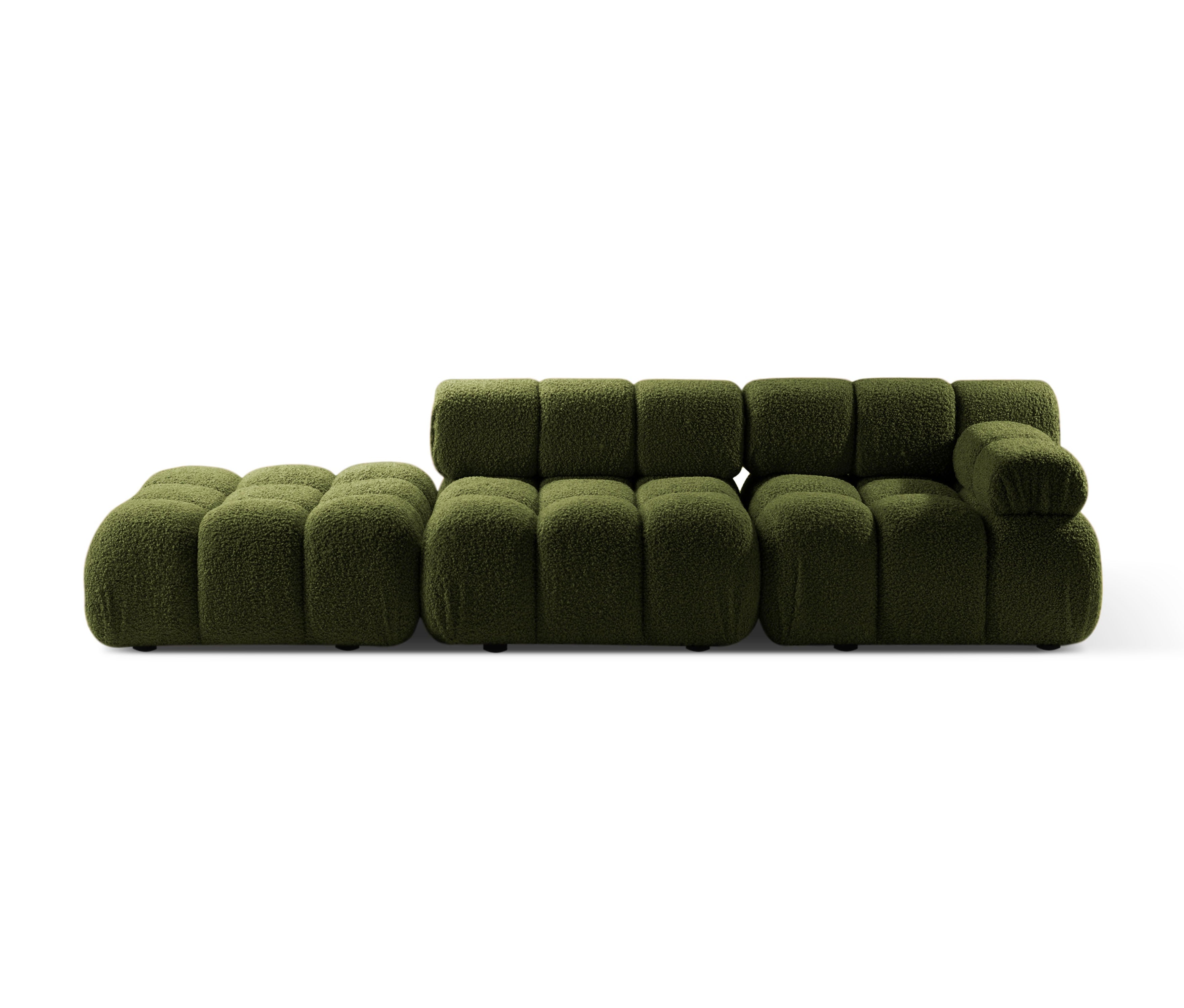 Sofa modułowa otwarta lewostronna BELLIS zielony boucle