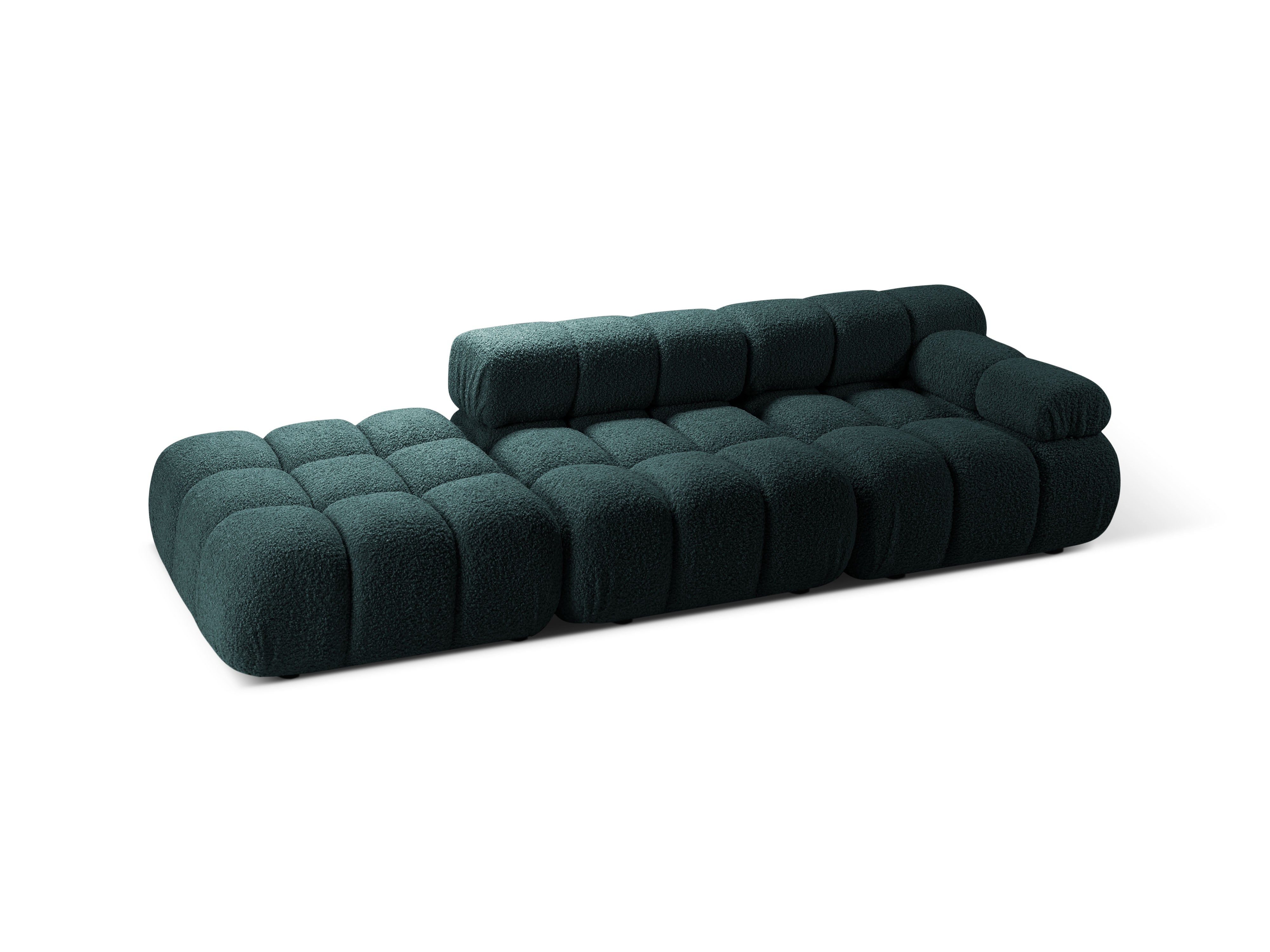 Sofa modułowa otwarta lewostronna BELLIS niebieski petrol boucle