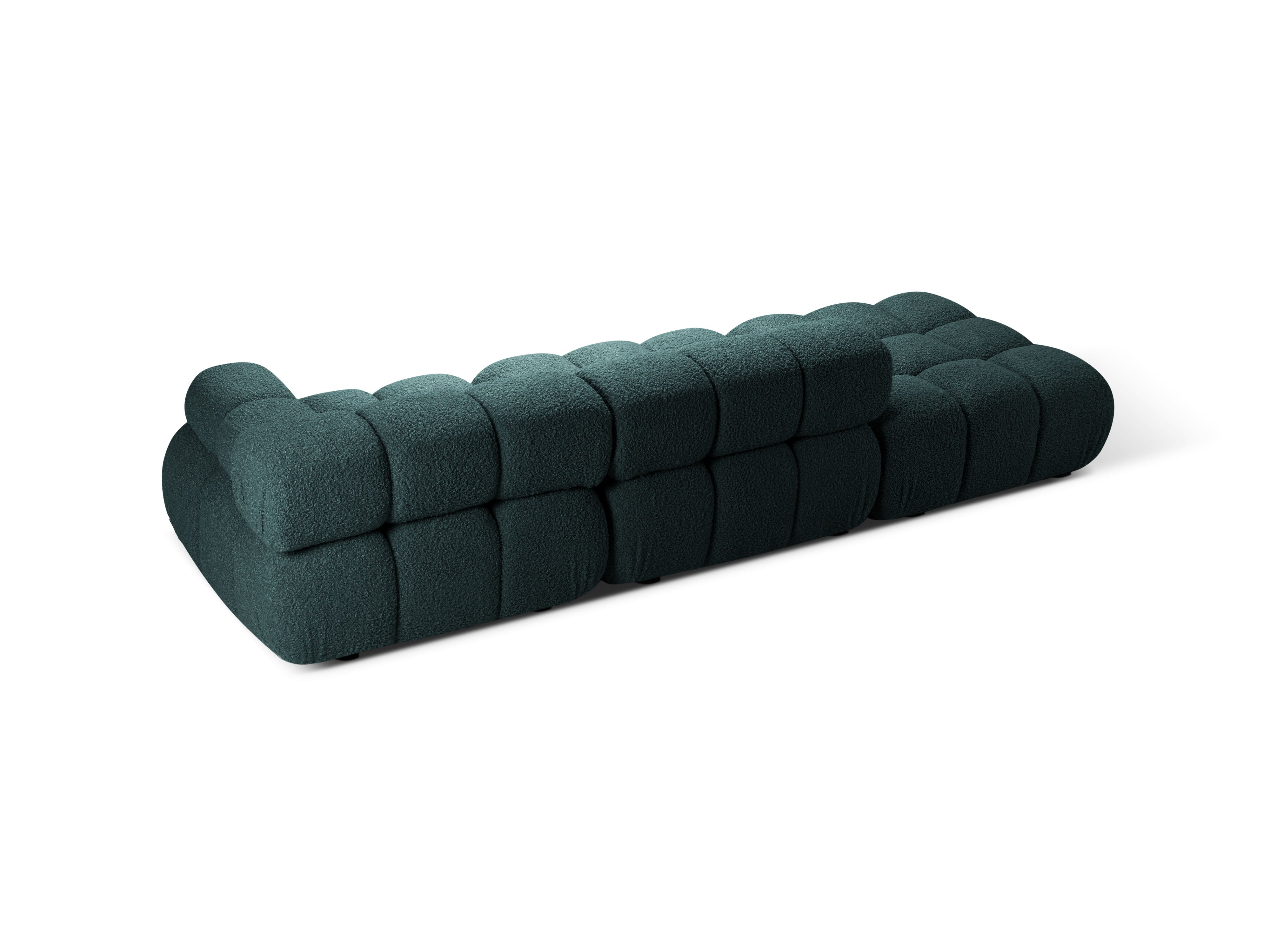 Sofa modułowa otwarta lewostronna BELLIS niebieski petrol boucle
