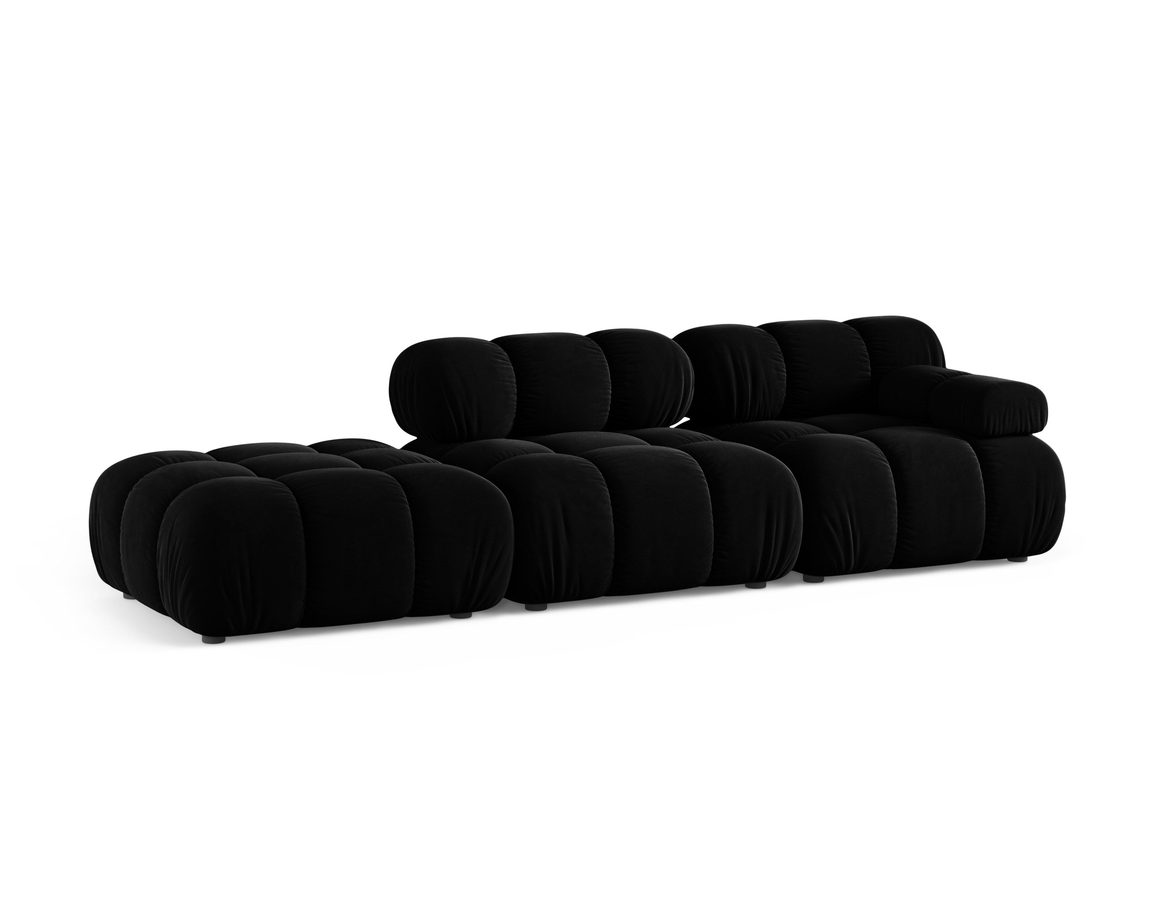 Sofa modułowa otwarta lewostronna BELLIS czarny welur