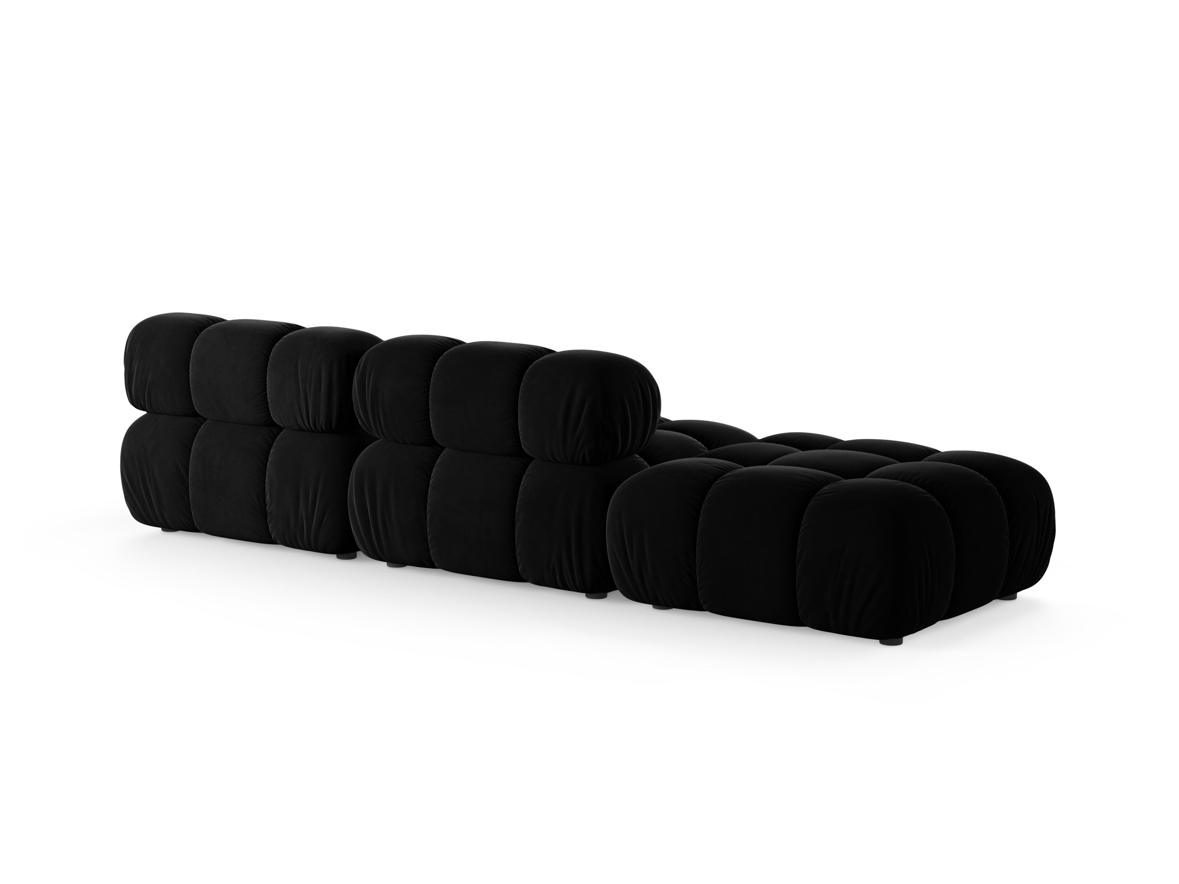 Sofa modułowa otwarta lewostronna BELLIS czarny welur