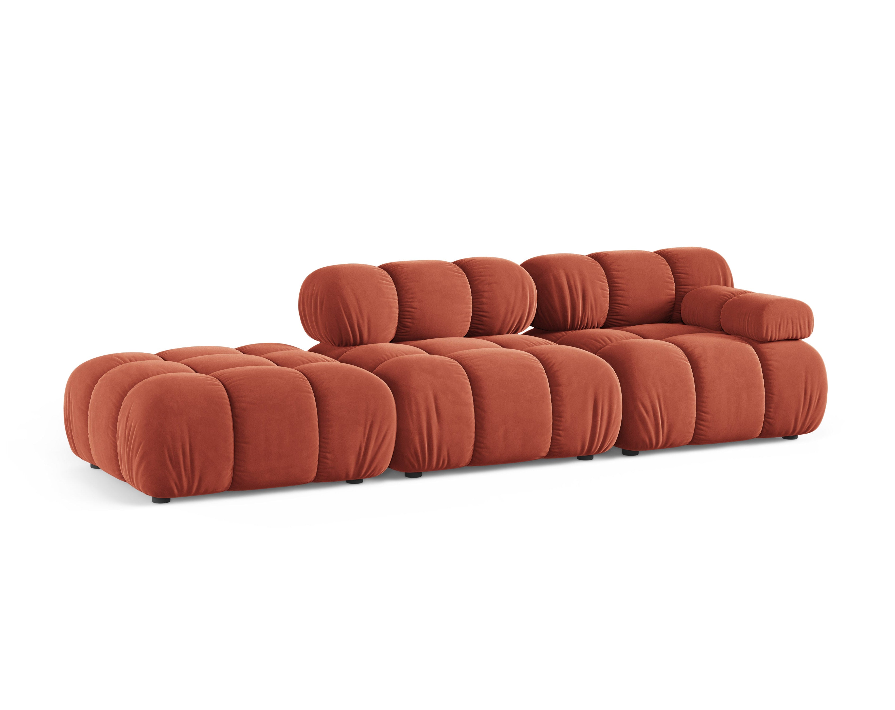 Sofa modułowa otwarta lewostronna BELLIS koralowy welur