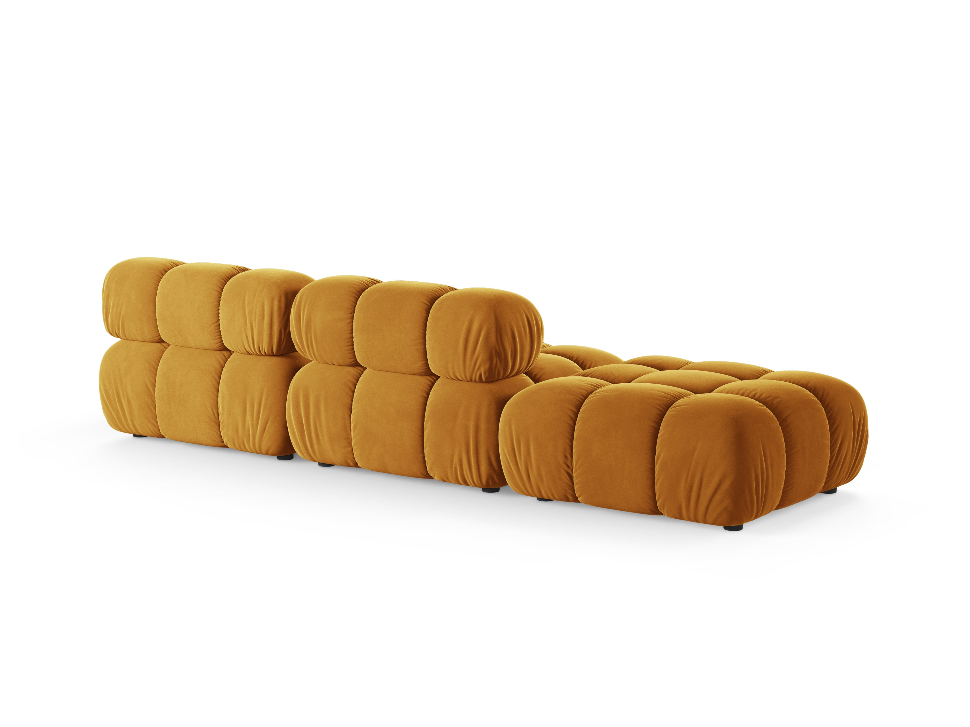 Sofa modułowa otwarta lewostronna BELLIS musztardowy welur