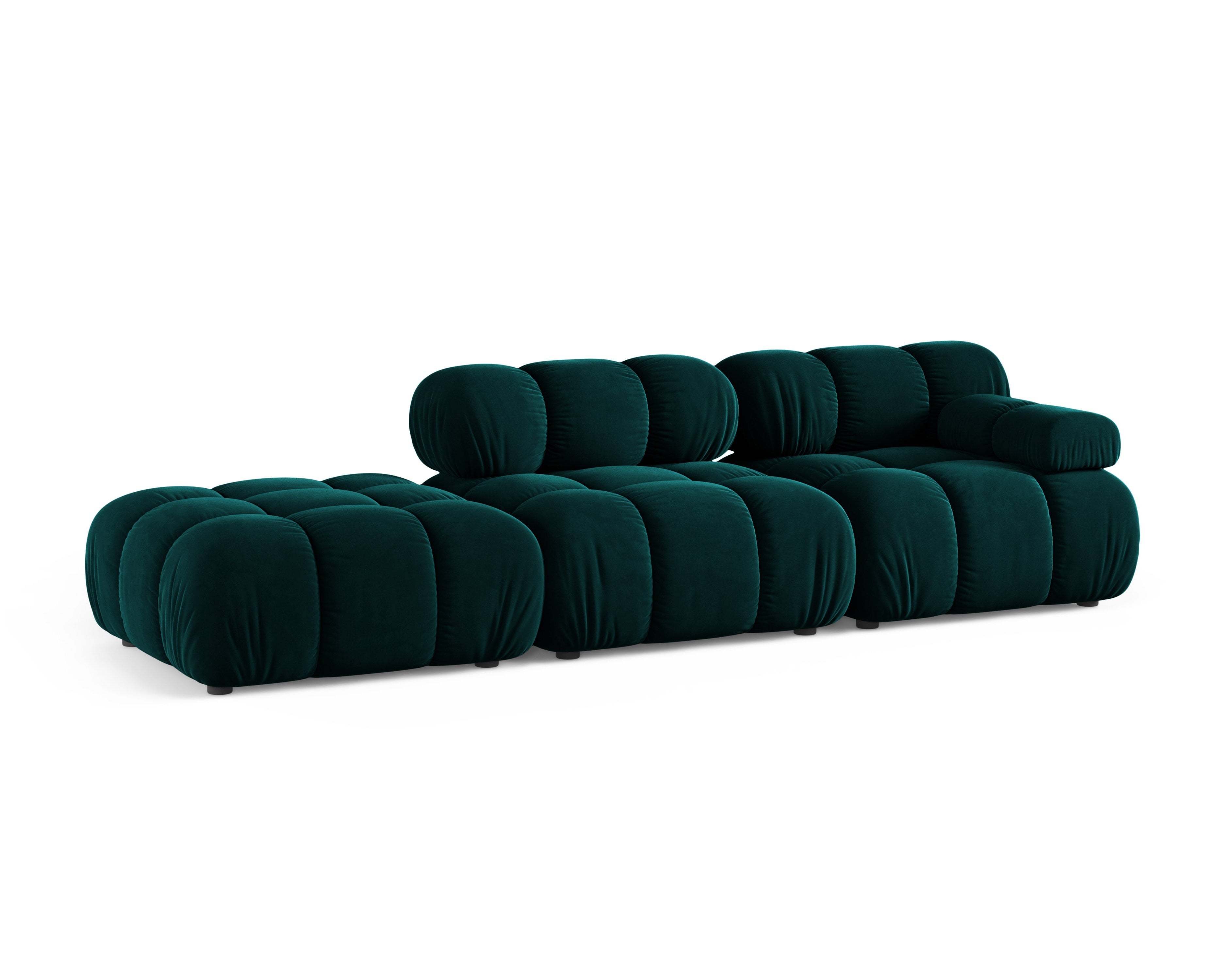 Sofa modułowa otwarta lewostronna BELLIS głęboki petrol welur