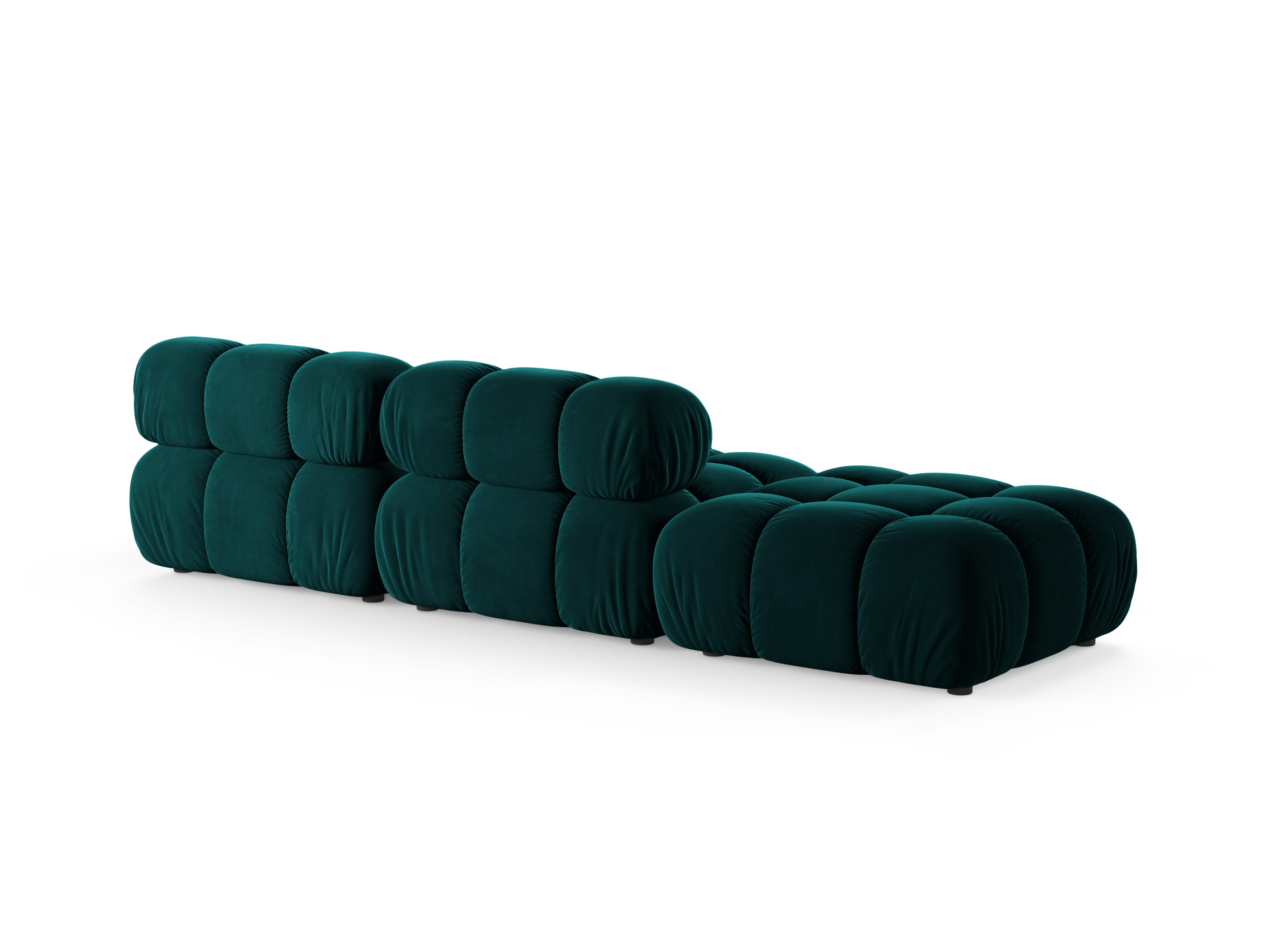 Sofa modułowa otwarta lewostronna BELLIS głęboki petrol welur